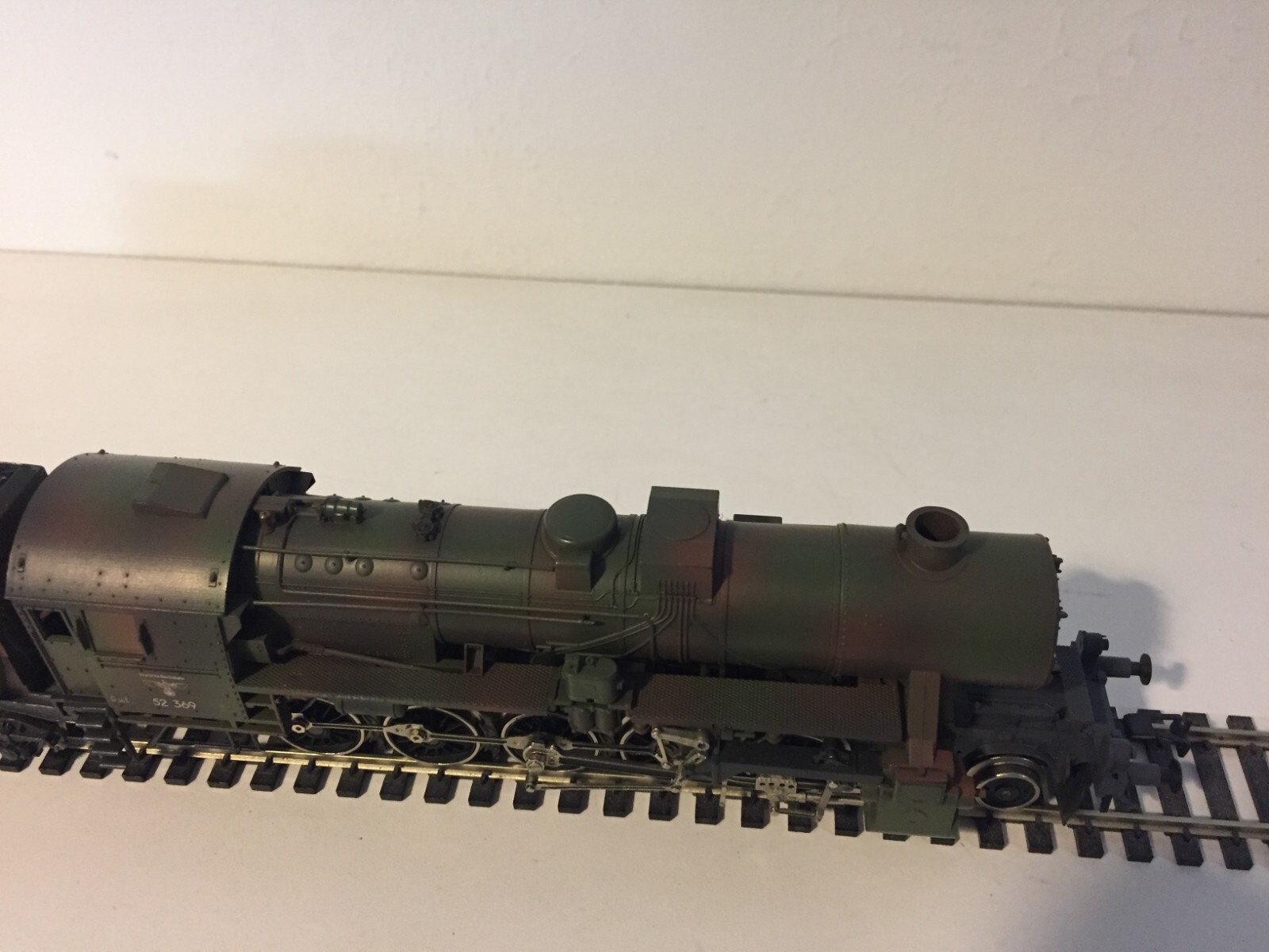 Liliput 852 Ensemble of Br52 2-10-0 in DRB Wehrmacht Camouflaged Epoch ii Livery
