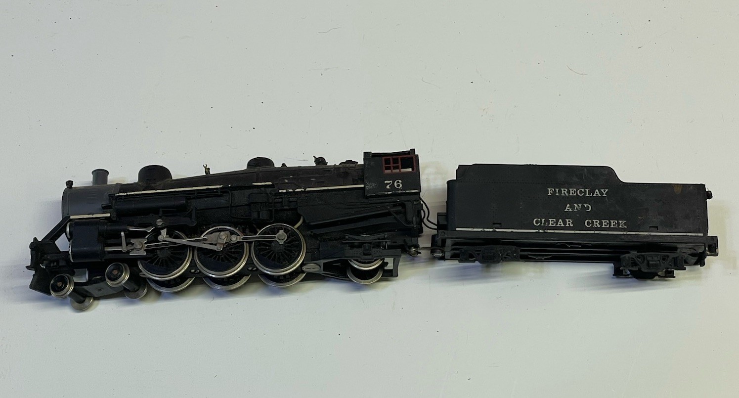 Vtg FIRECLAY AND CLEAR CREEK HO Steam Locomotive 76 Yugoslavia *FOR PARTS AS IS*