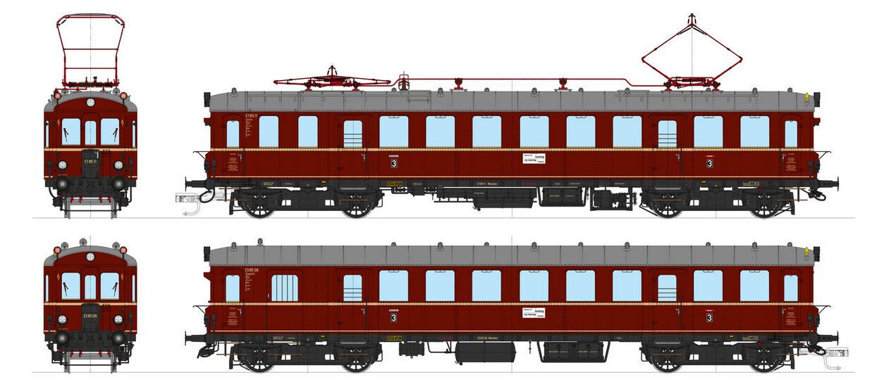 Wunder Spur 1 Et85/ Es85 Triebwagen E-Lok 14012 Elt710/ Els8010 Epoche IIIa Neu