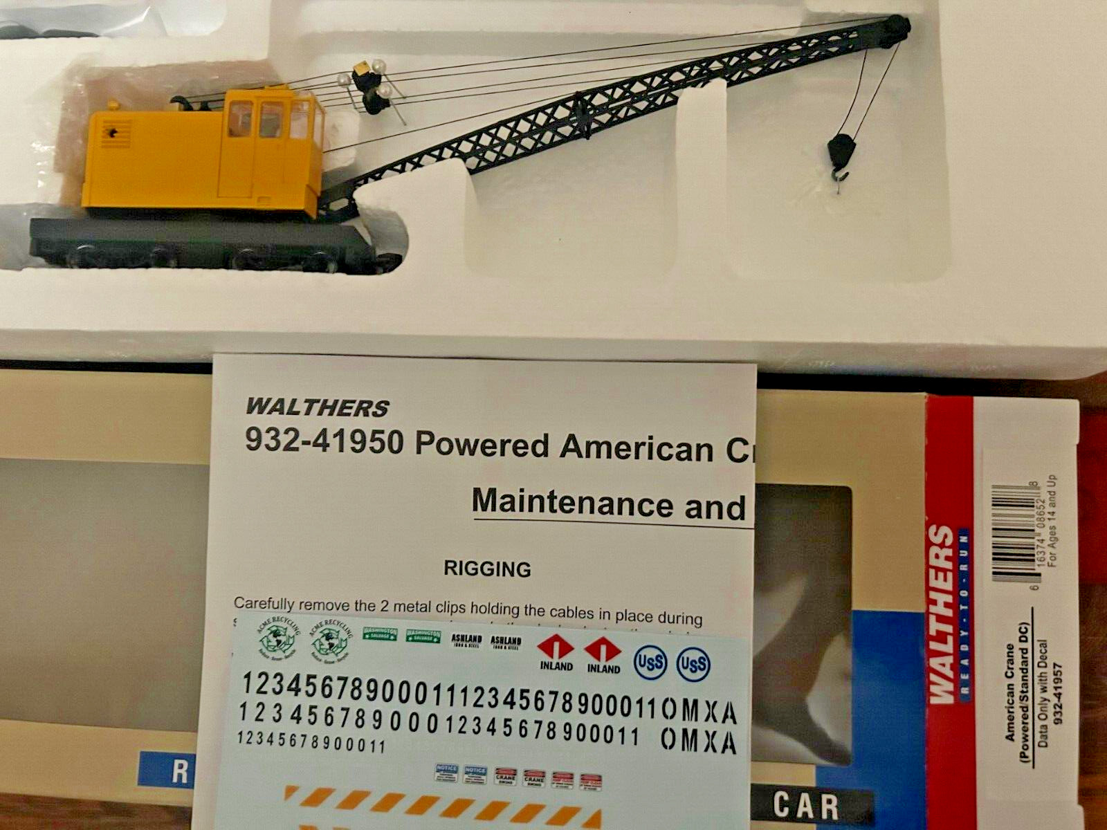 PENNSYLVANIA RR CRANE Powered/OPERATING (DC ) HO SCALE PLATINUM – RTR NEW OOP