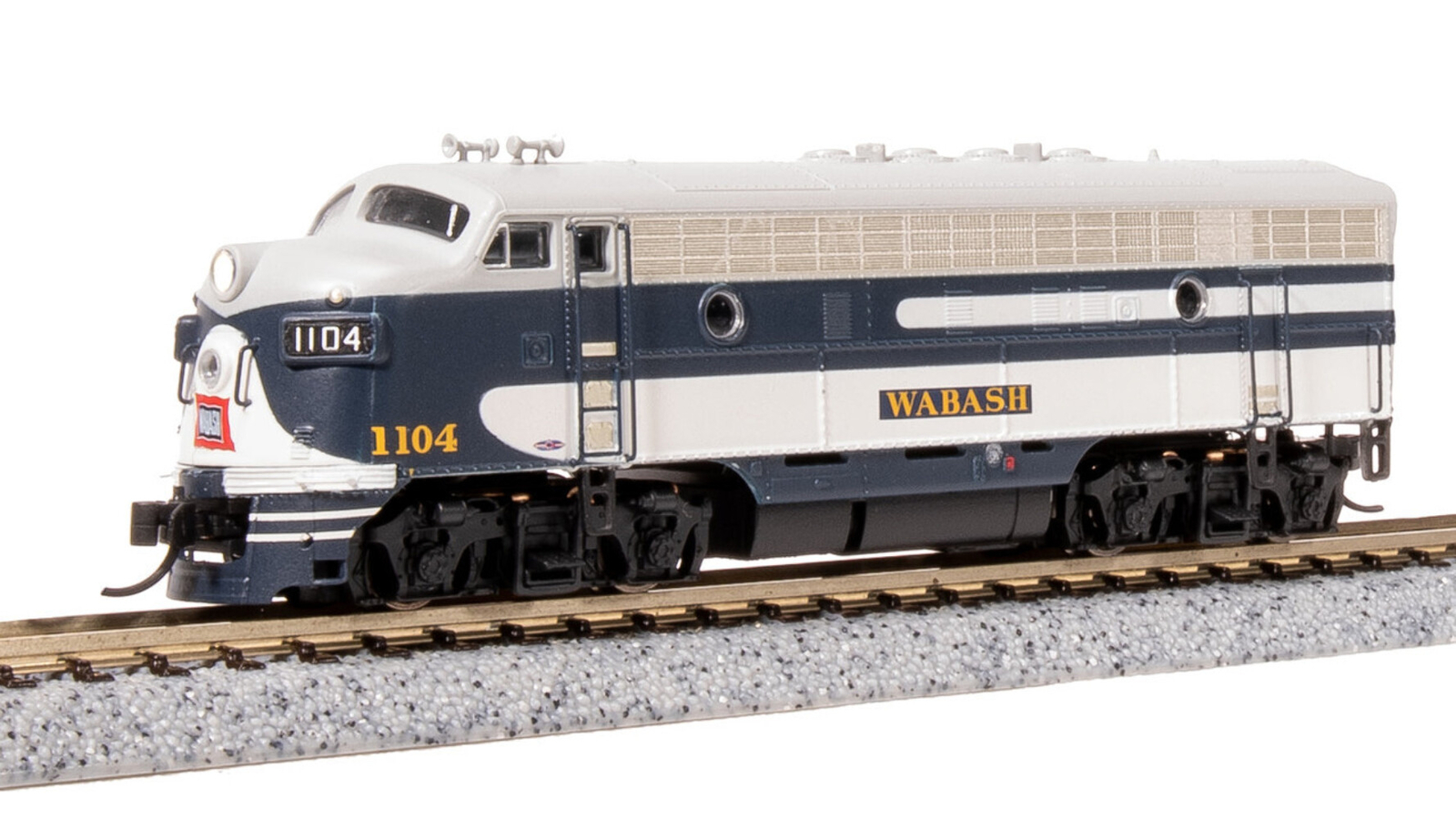 Broadway Limited 7785 N Scale WAB EMD F7A As-Delivered Diesel Locomotive #1104A