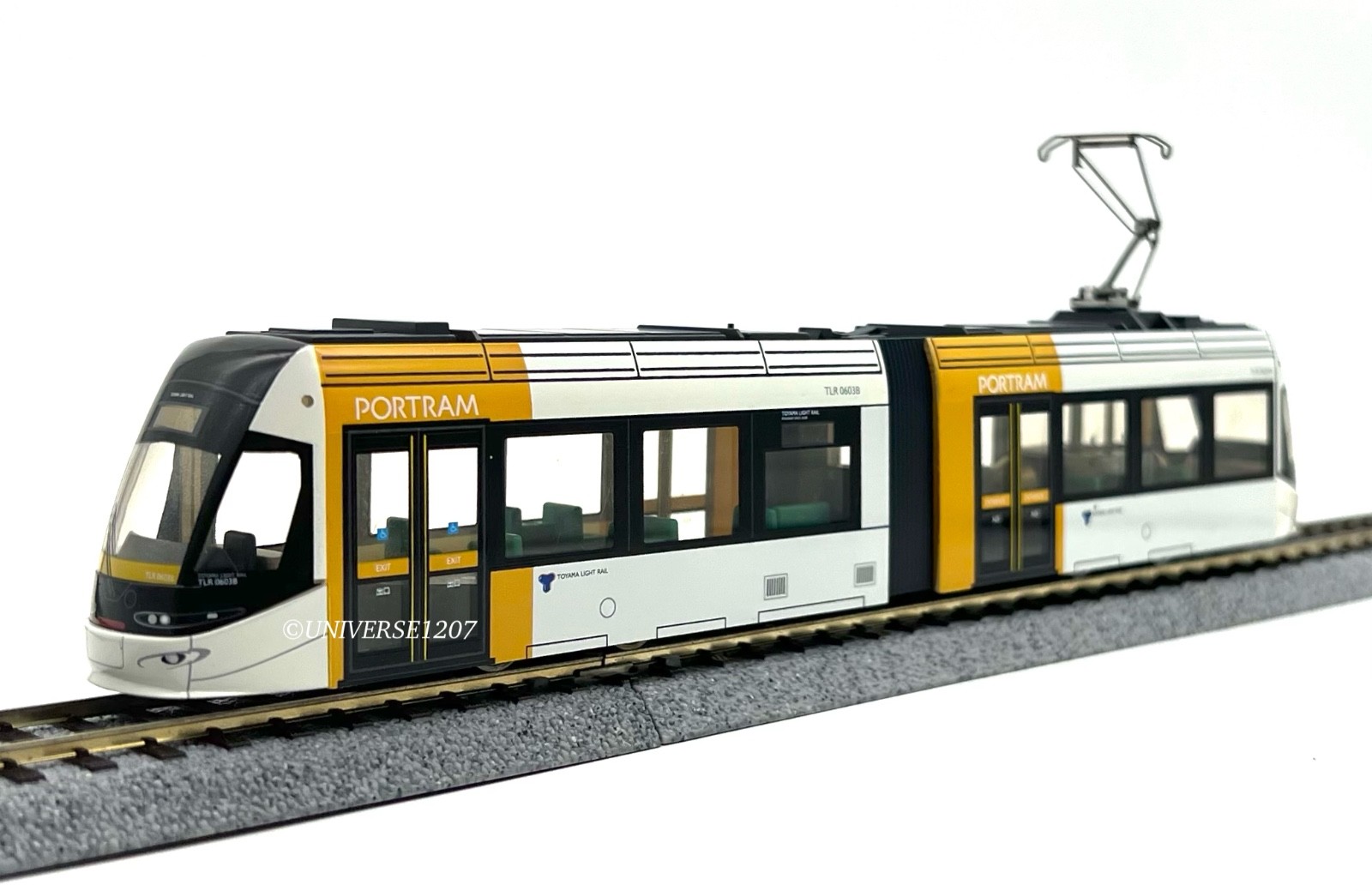 HO Scale Endo Toyama Light Rail Tram TLR0600 Yellow H0 Gauge Streetcar LRT VHTF