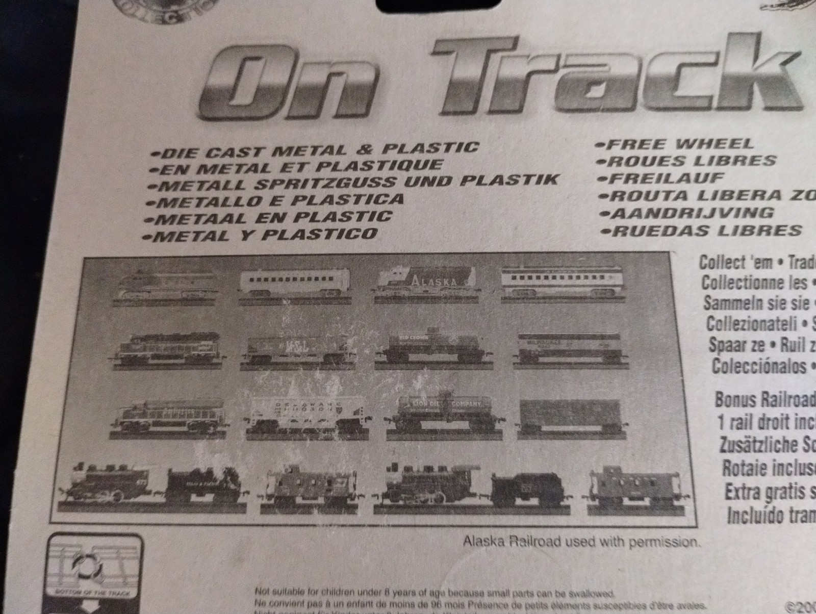Maisto On Track Die-Cast Train with Track Burlington Northern Engine Lot Of 7