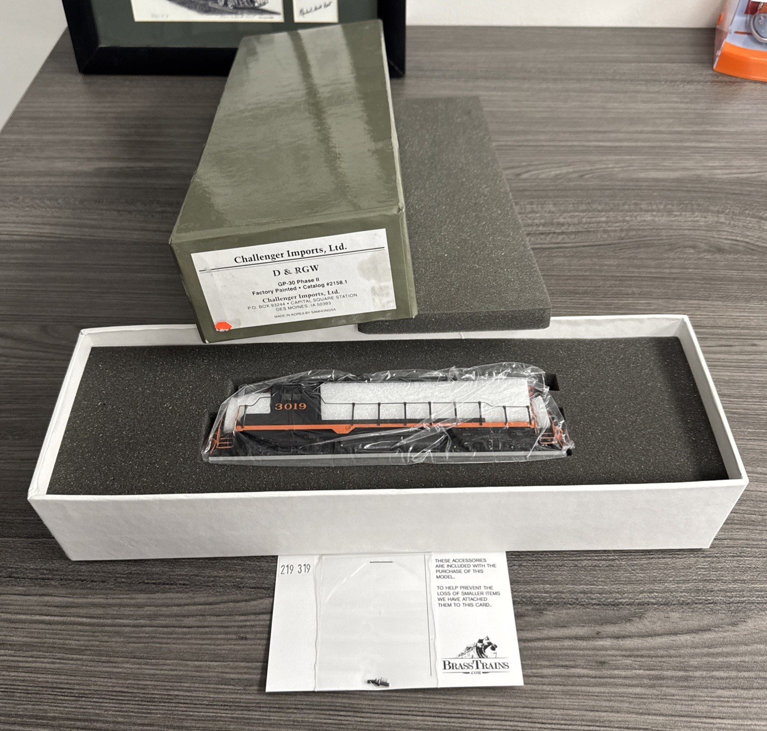 Challenger Imports, Ltd. HO Brass #2158.1 GP-30 Phase II D&RGW #3019 FP & NOS!
