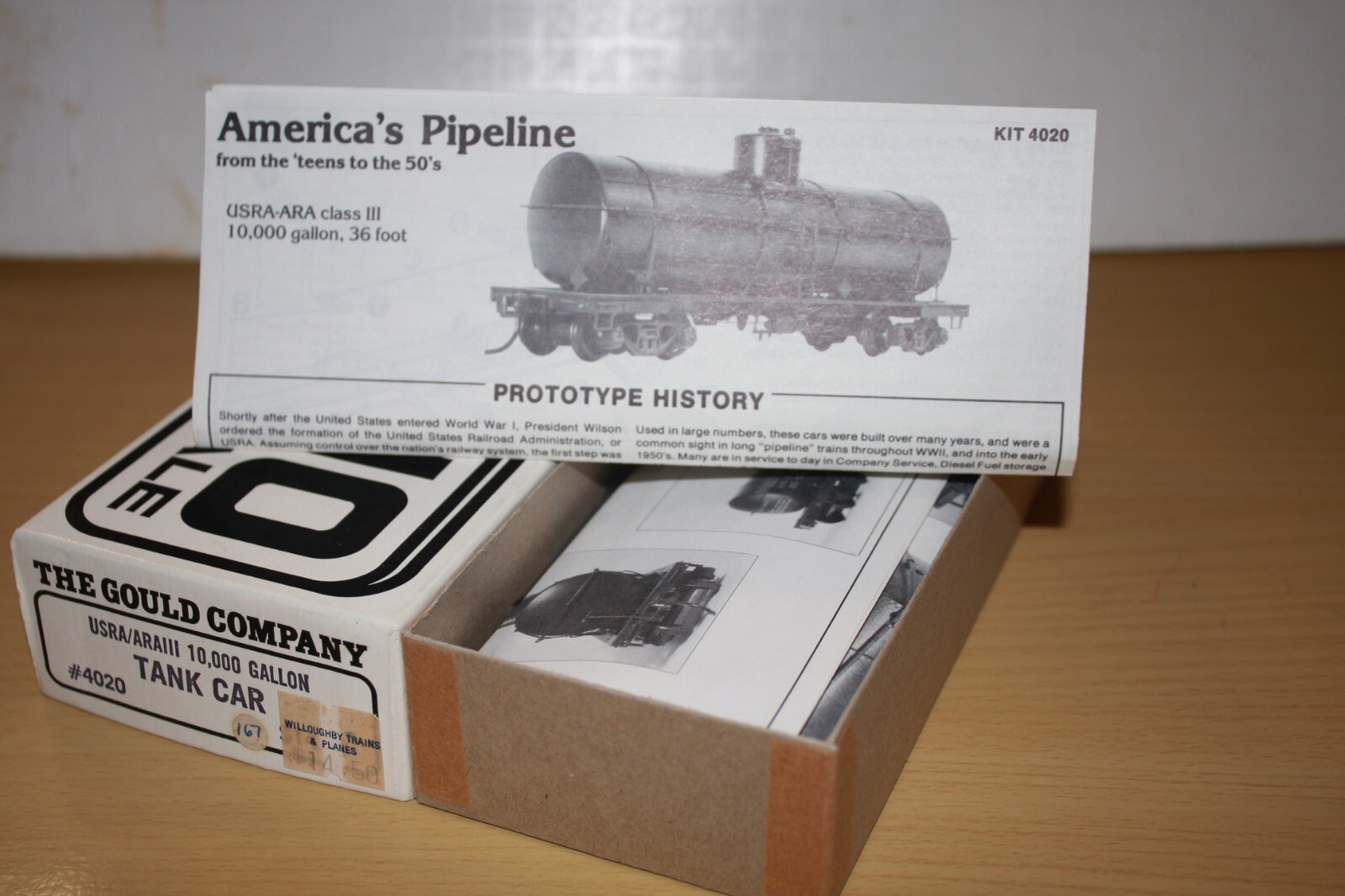 HO – GOULD – USRA 10,000 GALLON TANK CAR -PLASTIC KIT – MINT IN ORIG. BOX