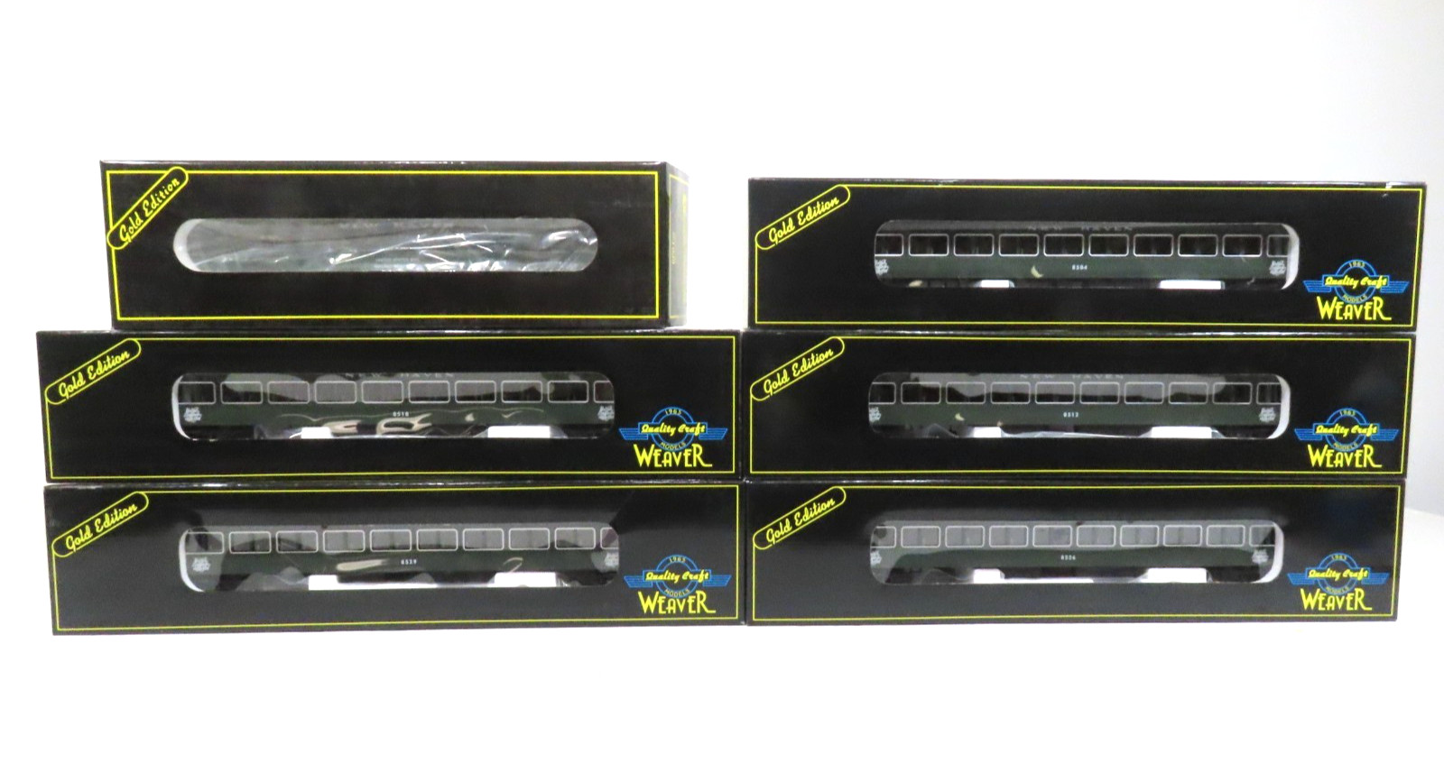 Weaver G1277L New Haven Pullman Passenger Cars Hunter Green LN 13140