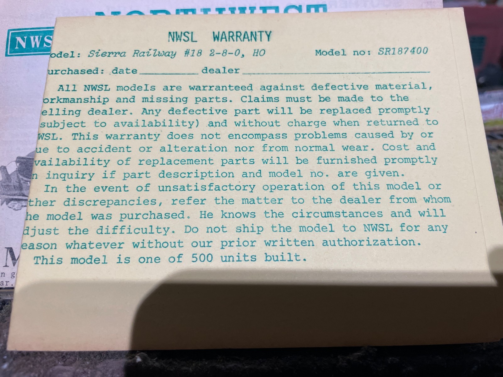 HO SCALE – NWSL – BRASS STEAM – NEW CAN MOTOR – D&RGW BUMBLEBEE 2-8-0 #268