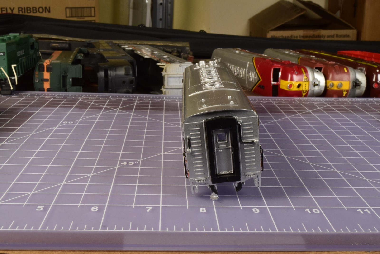 HO SHELL from kit F7B, metal door railings, laminate windows all around