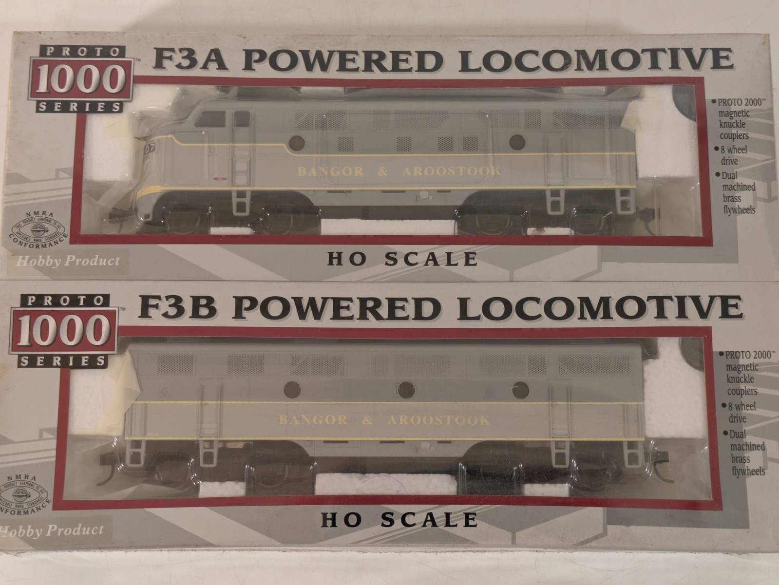 HO EMD F3 A/B Set BAR Bangor Aroostock (Both Powered) DCC Ready NIB NOS # 31415