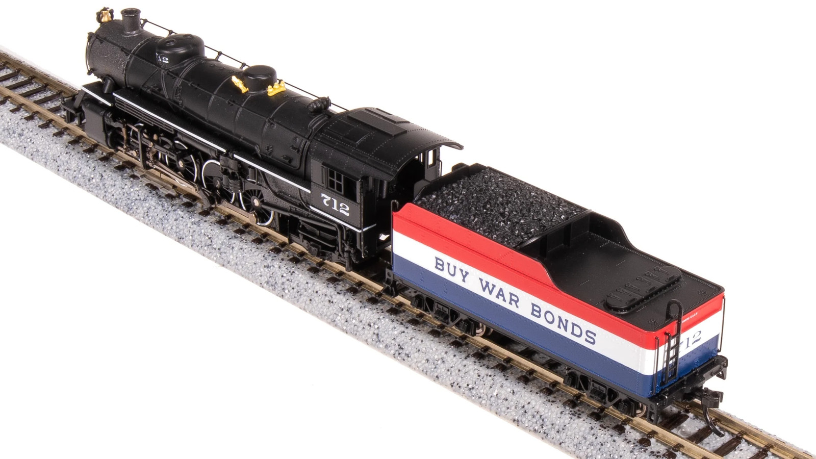 Broadway Limited N 7865 USRA Light Mikado, War Bonds Billboard (Red/White/Blue)