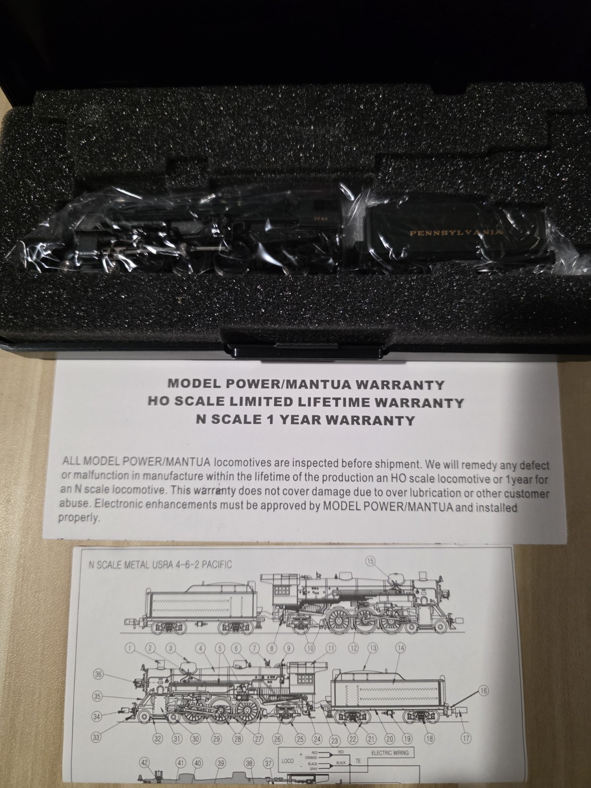 Model Power N Scale Metal USRA 4-6-2 Pacific 7401 PRR 3740