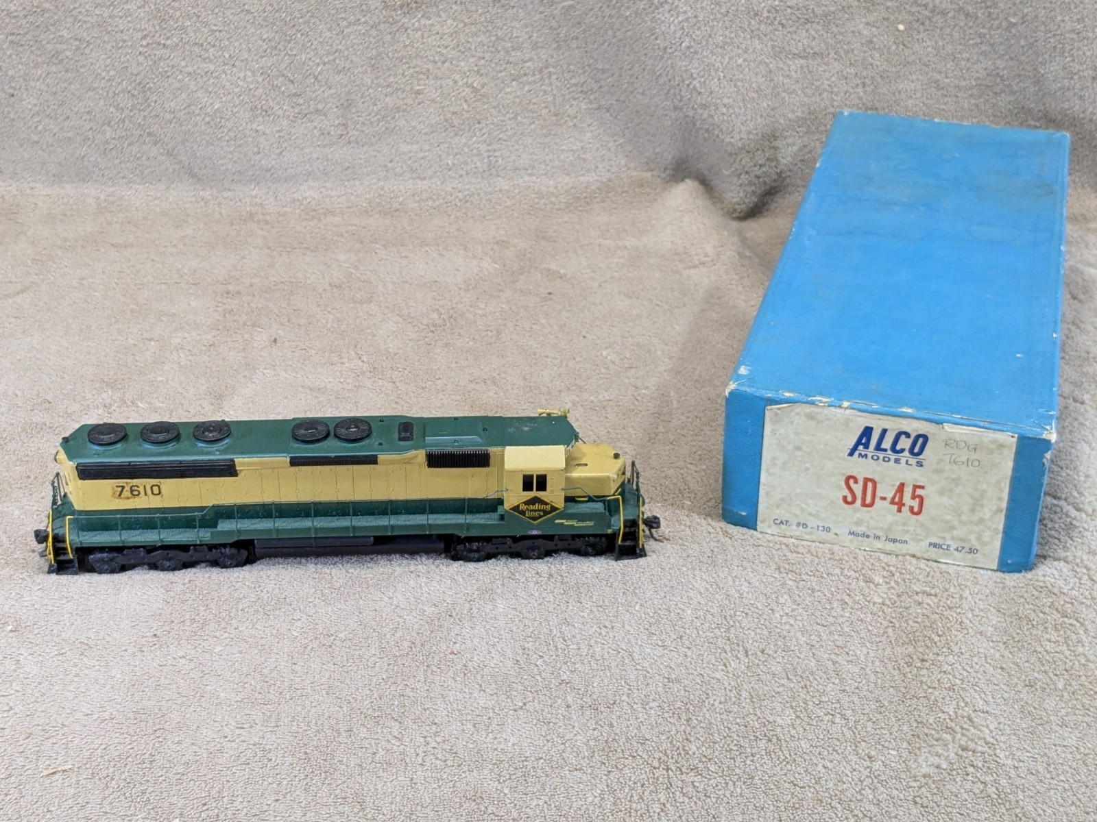 Alco HO Brass Model D-130 SD-45 Locomotive Painted Reading #7610