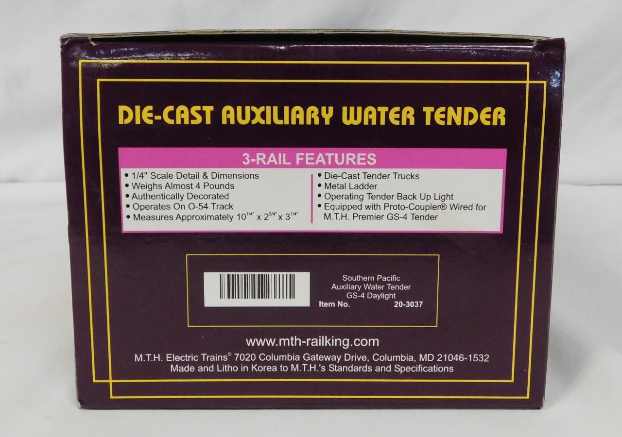 MTH 20-3037 Southern Pacific Daylight Auxiliary Water Tender for GS-4 Boxed 1/48