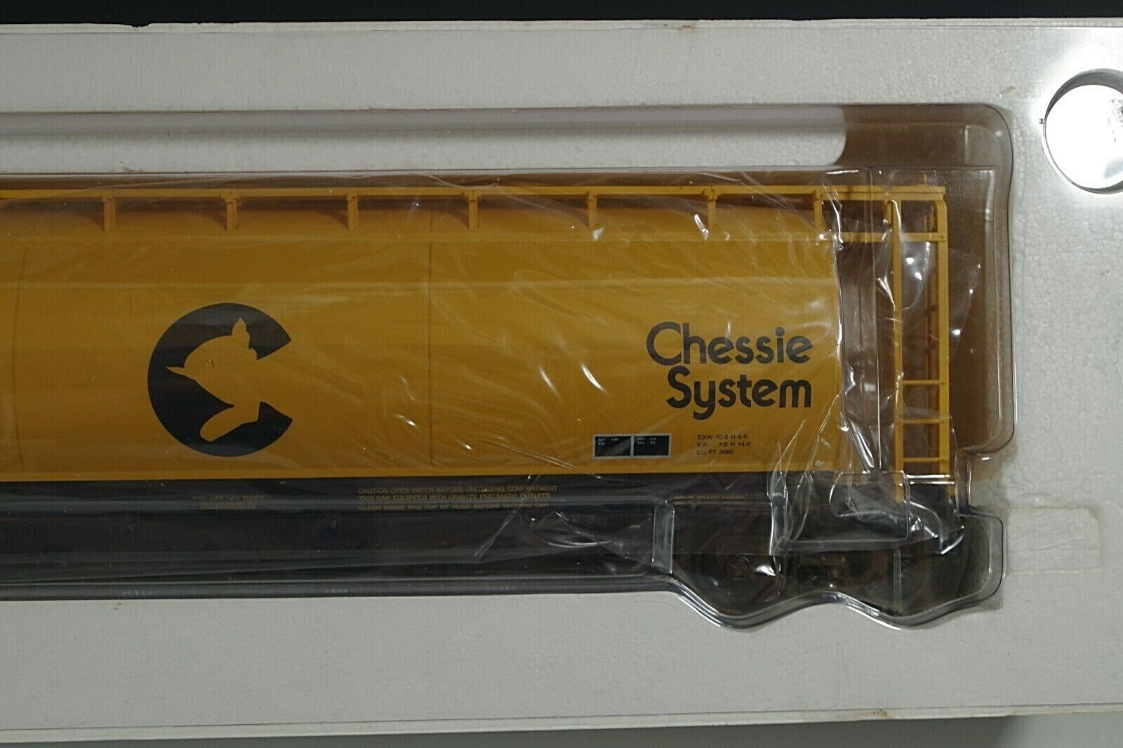 ATLAS ACF 3-BAY CYLINDRICAL HOPPER CHESSIE SYSTEM #6332-2 0 SCALE NIB TRUE 1/4″