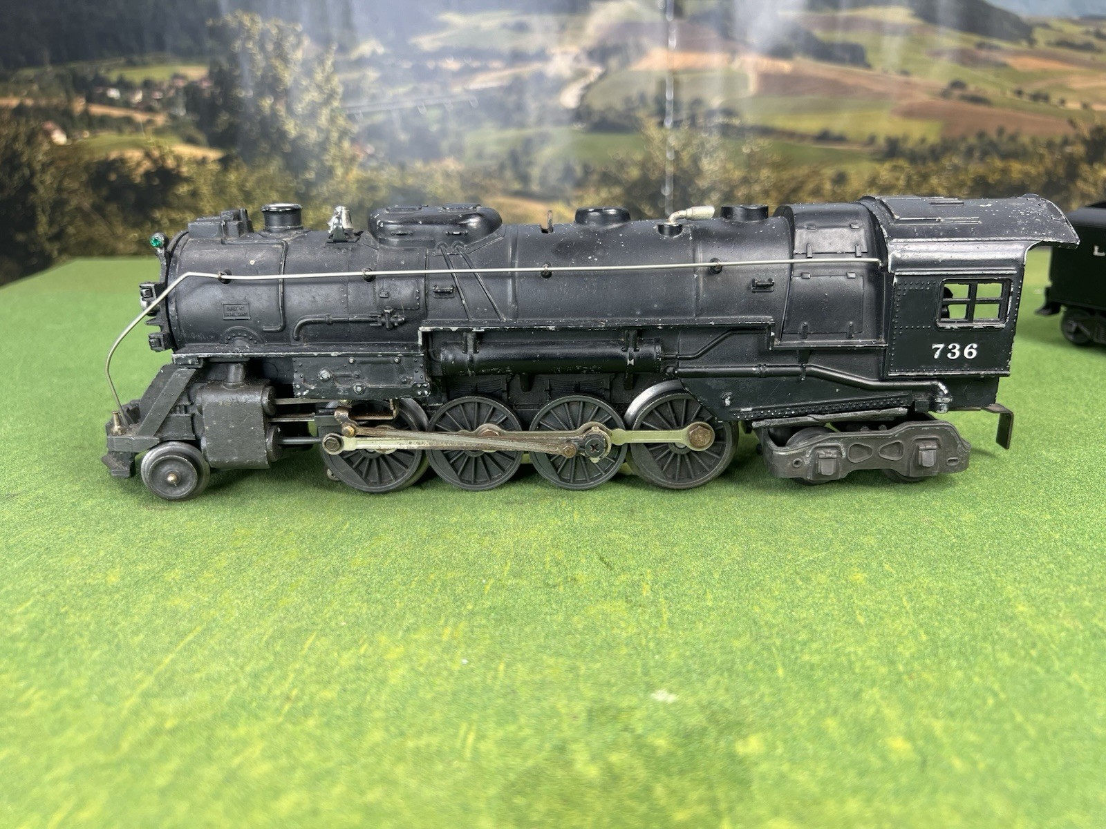 LIONEL POSTWAR 736 BERKSHIRE TYPE 2-8-4 LOCOMOTIVE WITH 2046W TENDER 1955-1956