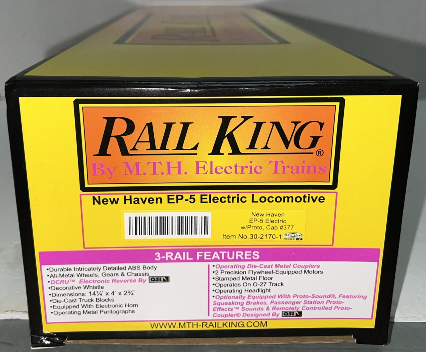 RAILKING 30-2170-1 NH EP-5 ELECTRIC LOCOMOTIVE PS CAB #377 BOX/STYROFOAM/INSTRUC