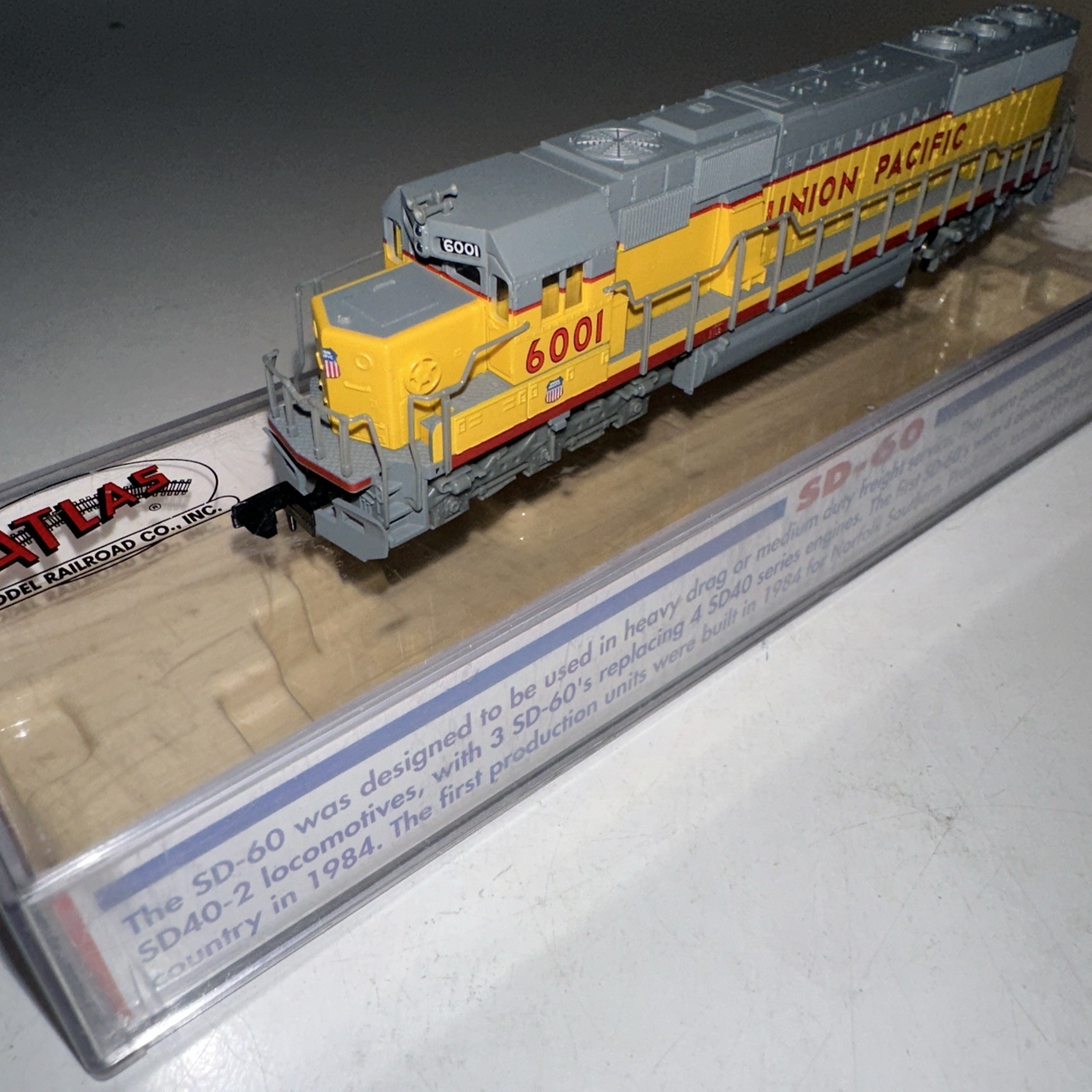 ATLAS AMERICAN SD-60 DIESEL LOCOMOTIVE “UNION PACIFIC” #6001 (BOXED) N Scale
