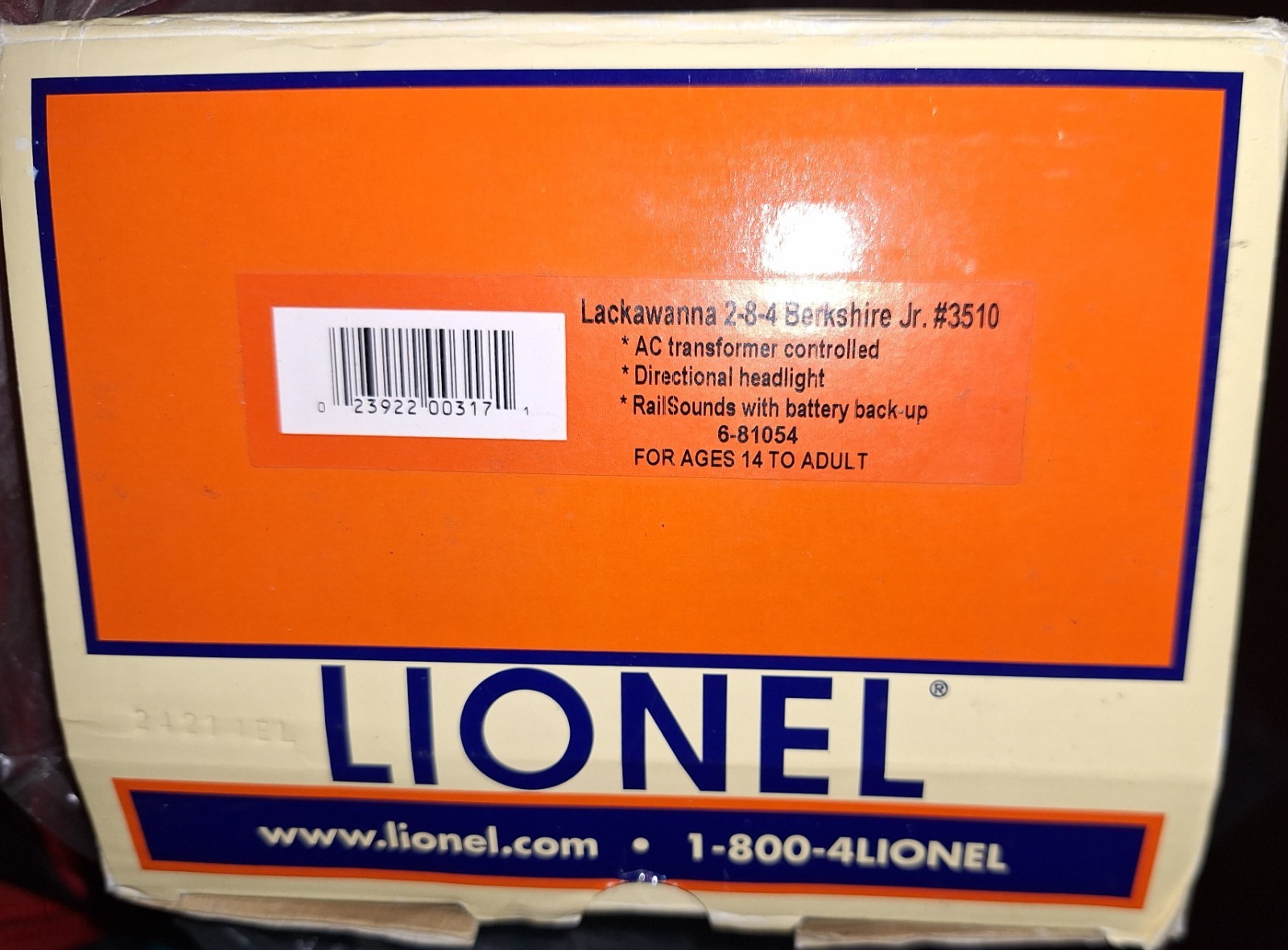 Lionel 6-81025 Lacawanna O Gauge #3510 Steam Engine & Tender Only – Read