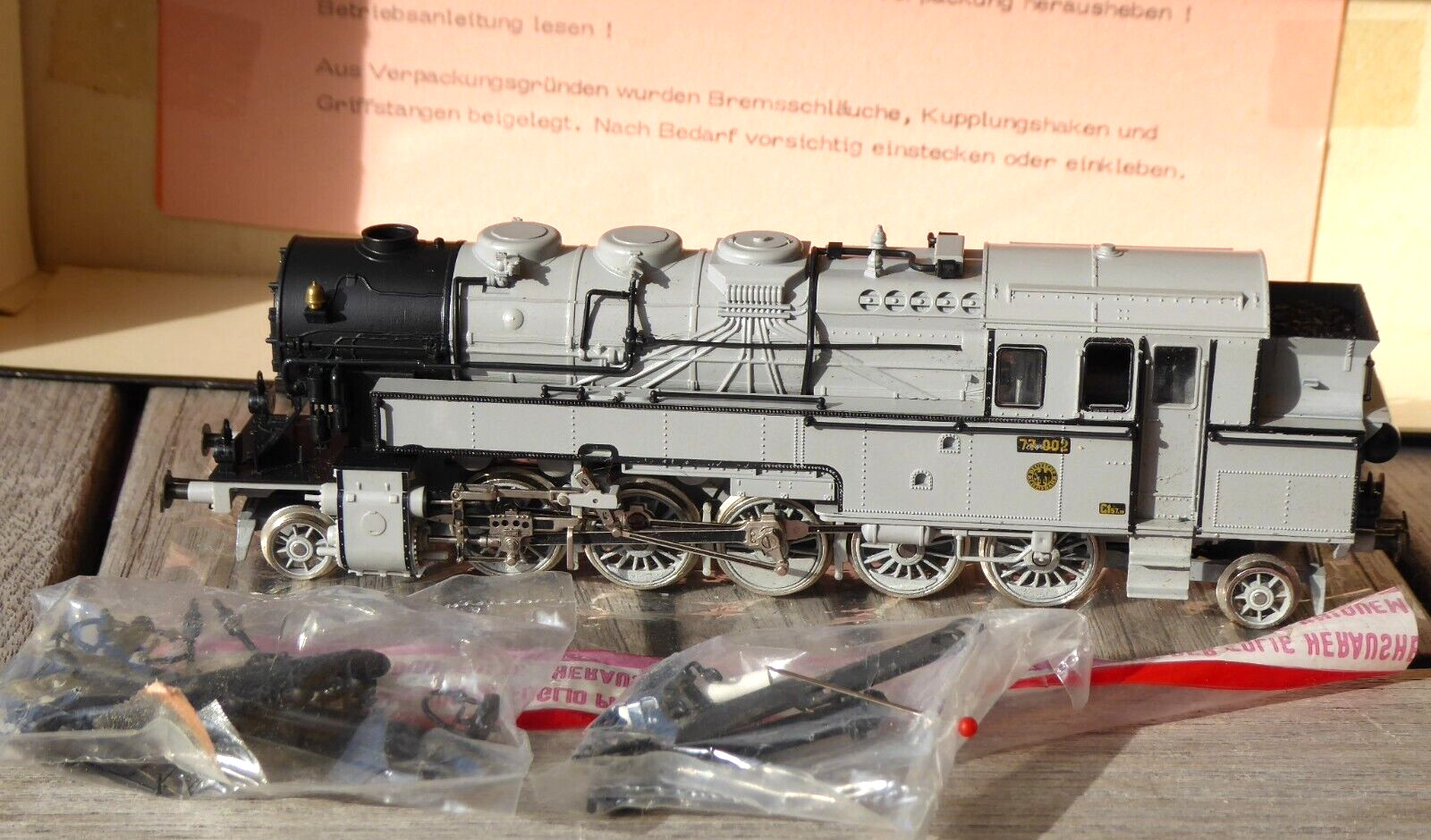 Liliput 9502 H0 Steam Br 77 002 Photo Grey DRG Epoch 2 Function Ok Very Rare