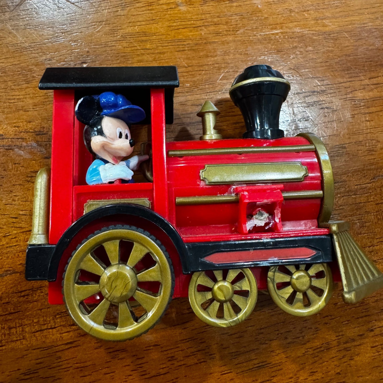 Disney Mickey Mouse Steam Engine Train Locomotive Red Gold P816-7105-7-14320