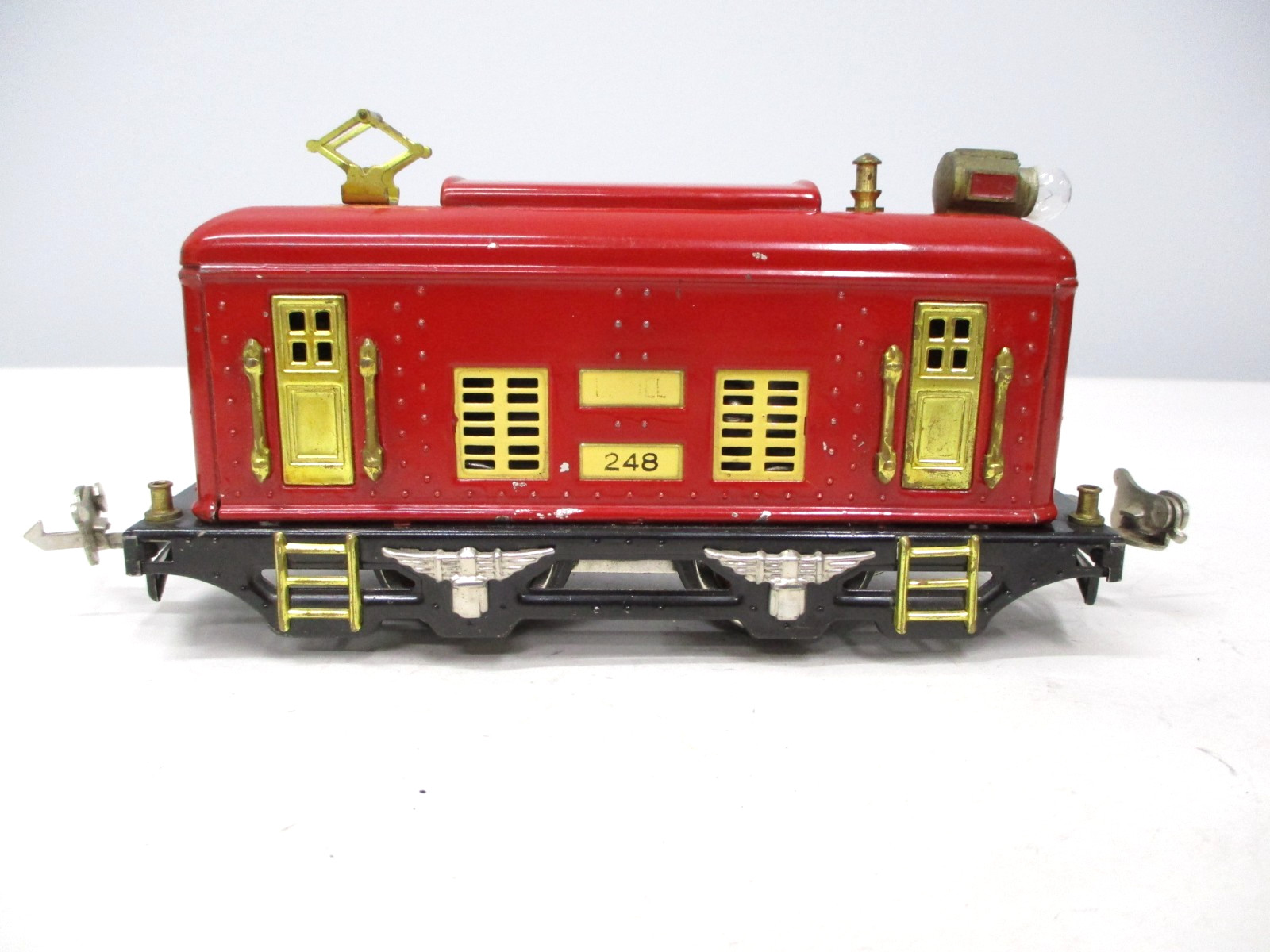 Lionel 248 Electric Boxcab Loco Red, Cream Clean Prewar O gauge X8206