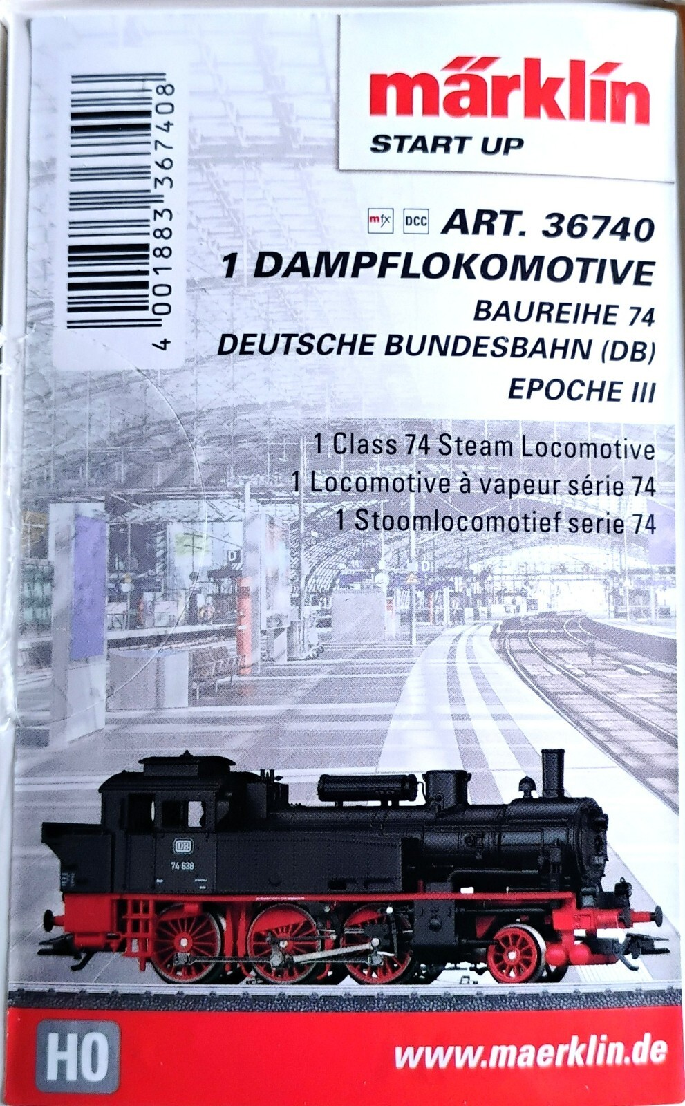Marklin Märklin 36740 BR74 Steam Loco H0 New in Box – Free Shipping