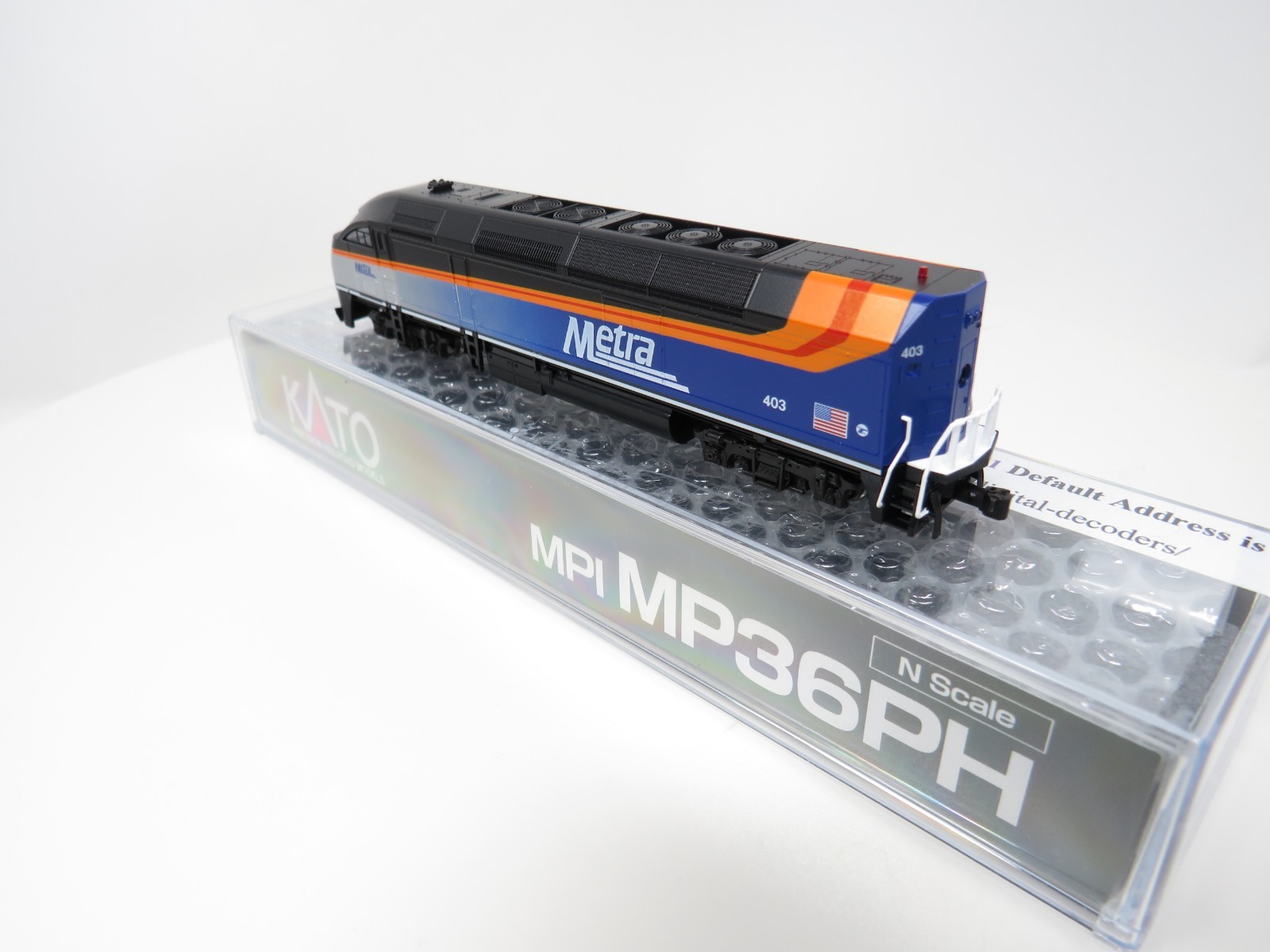 Kato N 176-6123-S Chicago Metra MP36PH Diesel Locomotive DCC Sound ESU LokSound