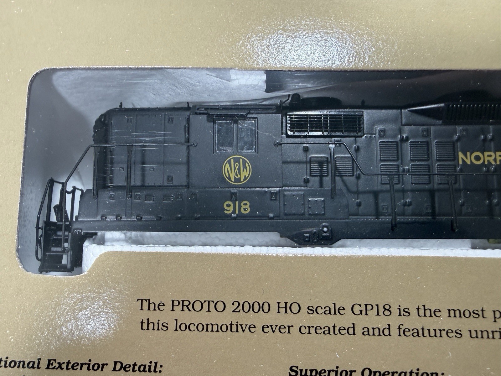 Vintage NOS Proto 2000 GP18 Norfolk & Western High Nose Dynamic Brakes Unopened