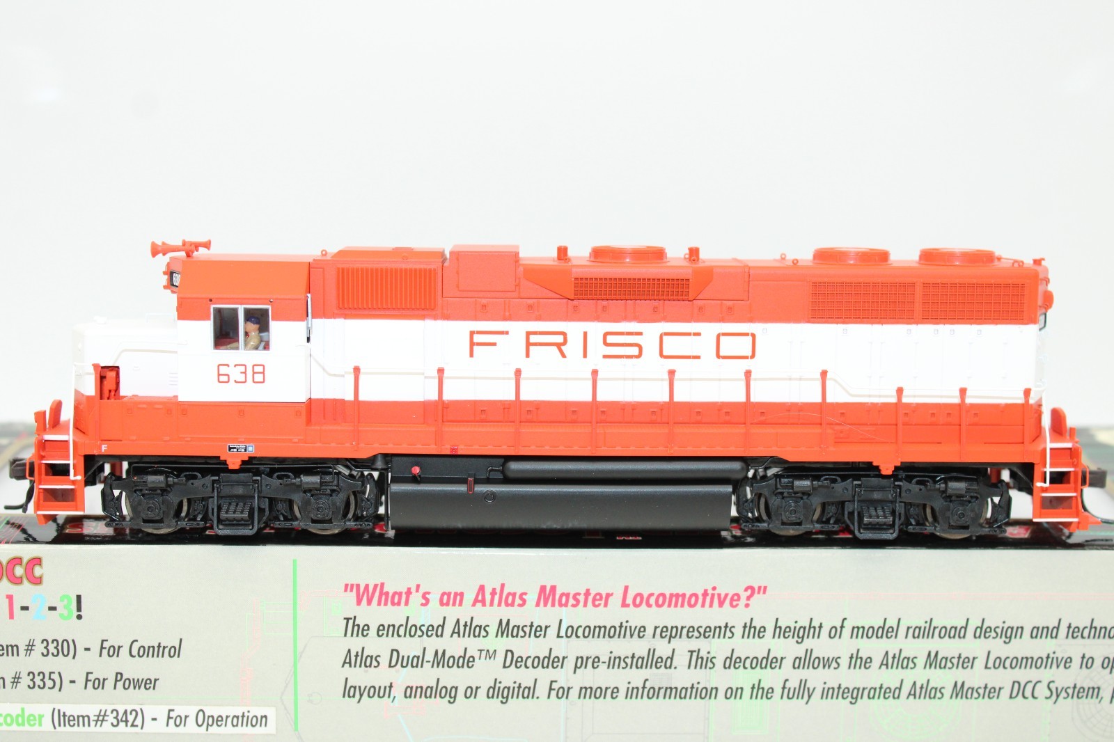 Atlas Master HO Scale Frisco EMD GP38 Low Nose Diesel Locomotive #638 DCC