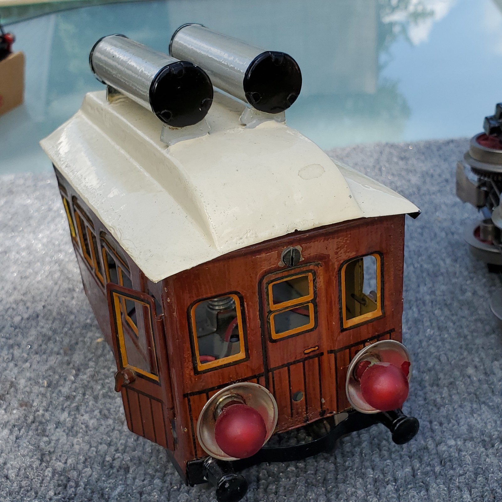 Early Marklin Electric 1 Gauge Trolley Engine and Trailor, #889 On Both, Rare
