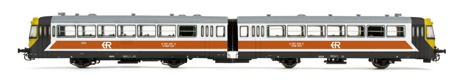 Electrotren He2002D Renfe 591 2 Elements, “Regionales” White/Black/Orange/Yellow