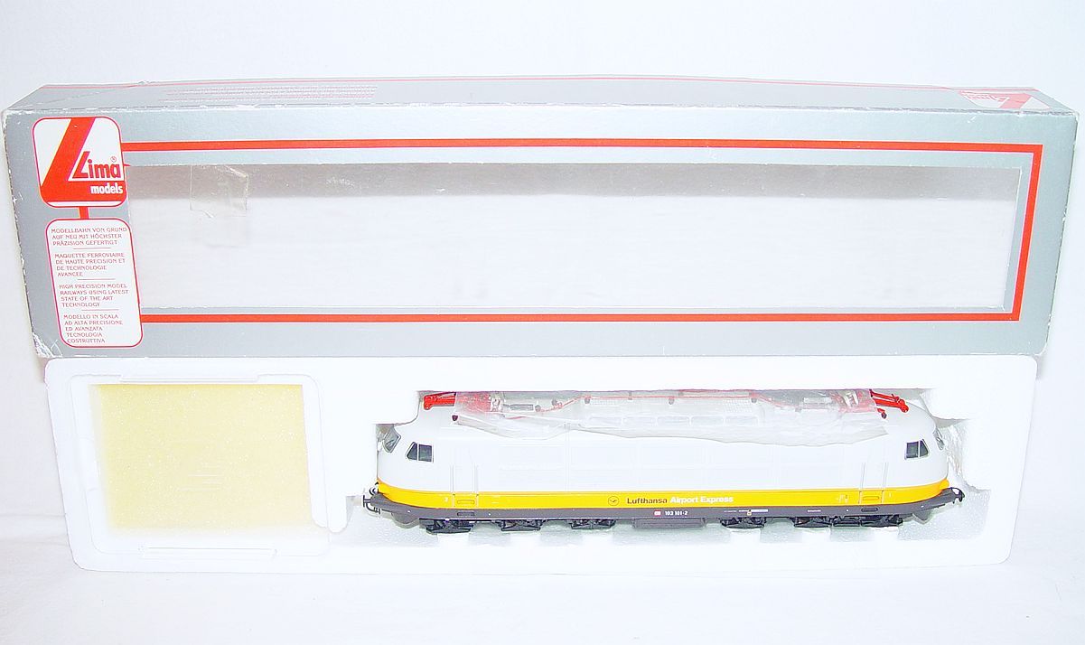 Lima HO German DB BR E-103 “EGGHEAD” LUFTHANSA AIRPORT ELECTRIC LOCOMOTIVE MIB!