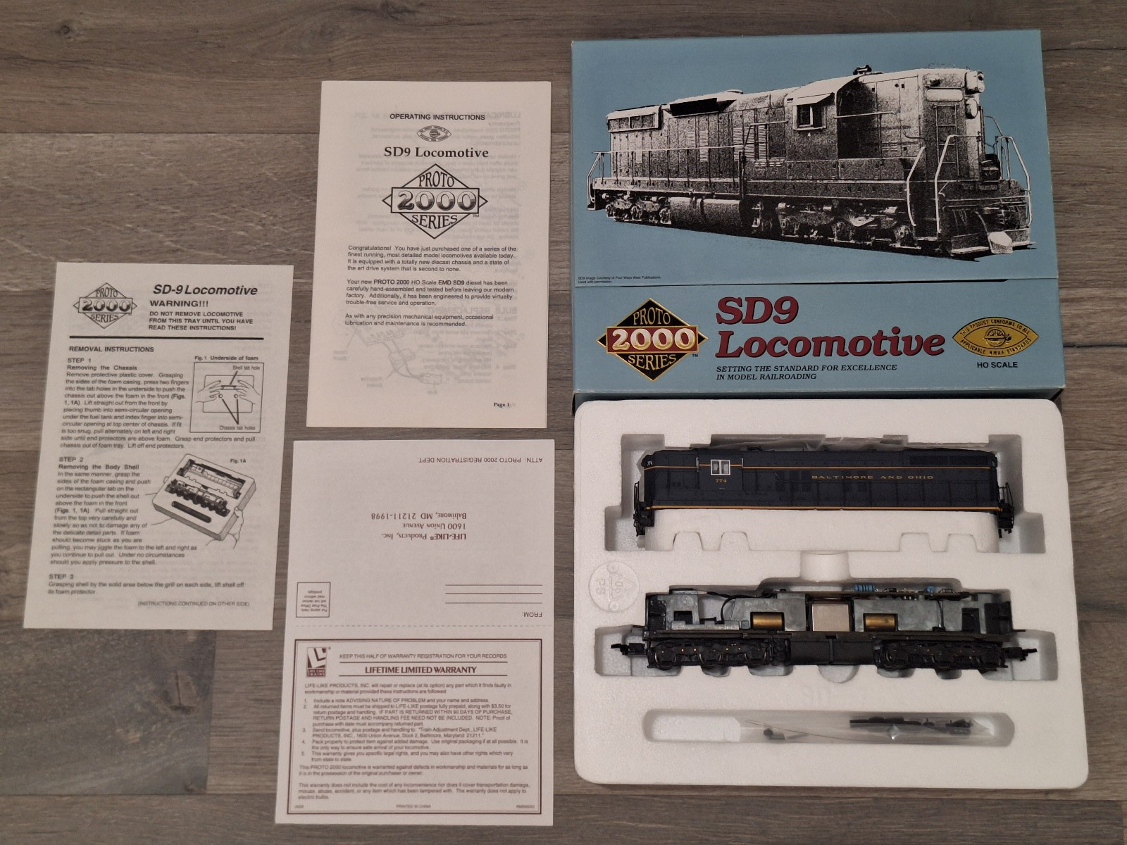 ⭐ PROTO 2000 21185 HO SCALE BALTIMORE & OHIO B&O EMD SD9 DIESEL LOCOMOTIVE #774⭐