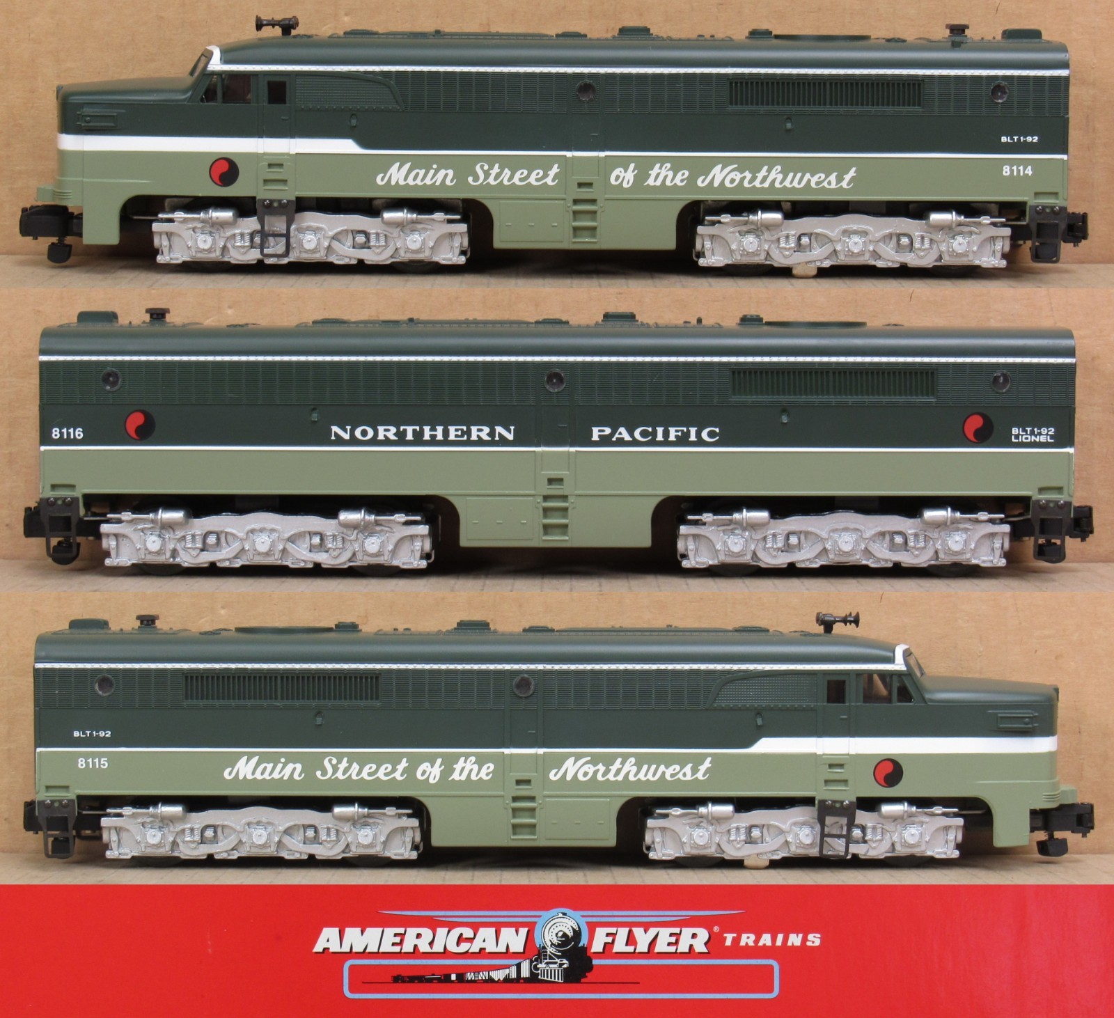American Flyer 48114/48116 Northern Pacific ALCO PA A-B-A Diesel Engine S-Gauge*