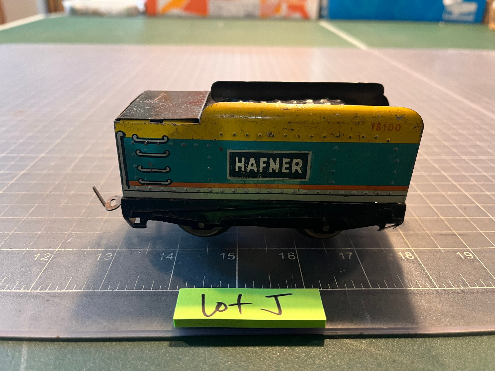 Train Hafner Wyandotte Overland Flyer 78100 TENDER YELLOW TEAL ORANGE Metal LotJ