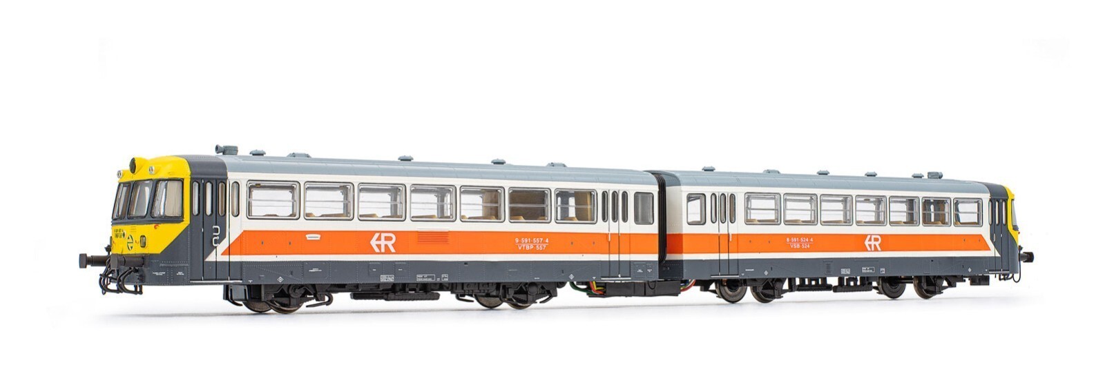 Electrotren He2002D Renfe 591 2 Elements, “Regionales” White/Black/Orange/Yellow