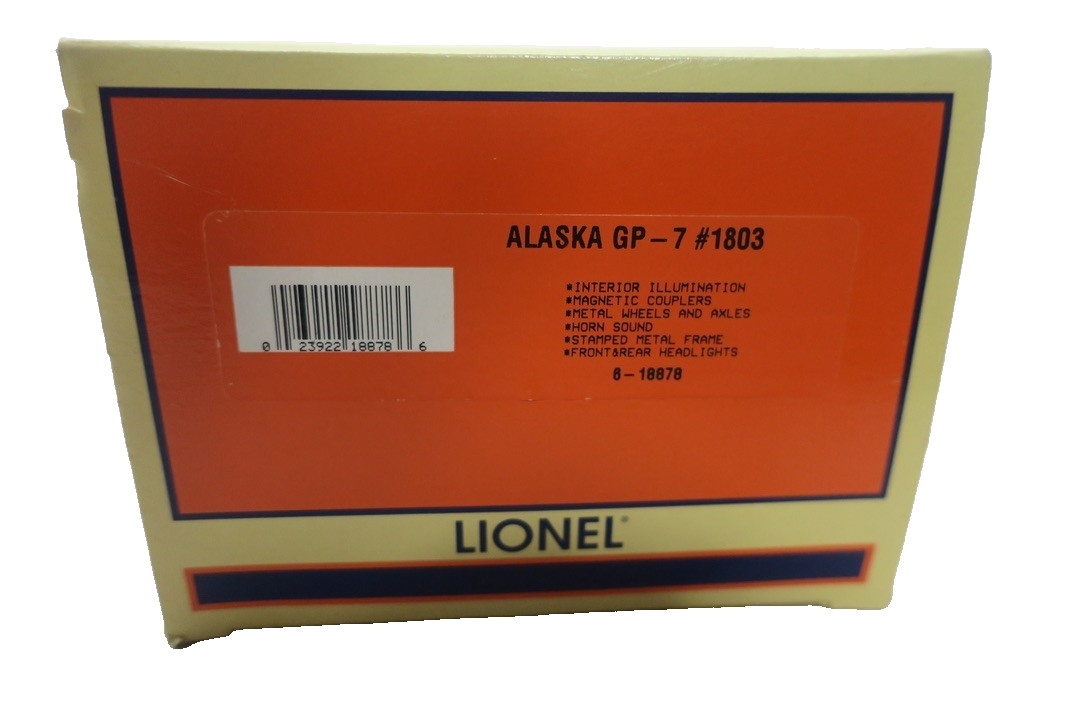 Lionel 6-18878 O Scale Alaska GP-7 Diesel Locomotive #1803 LN Mint In Box