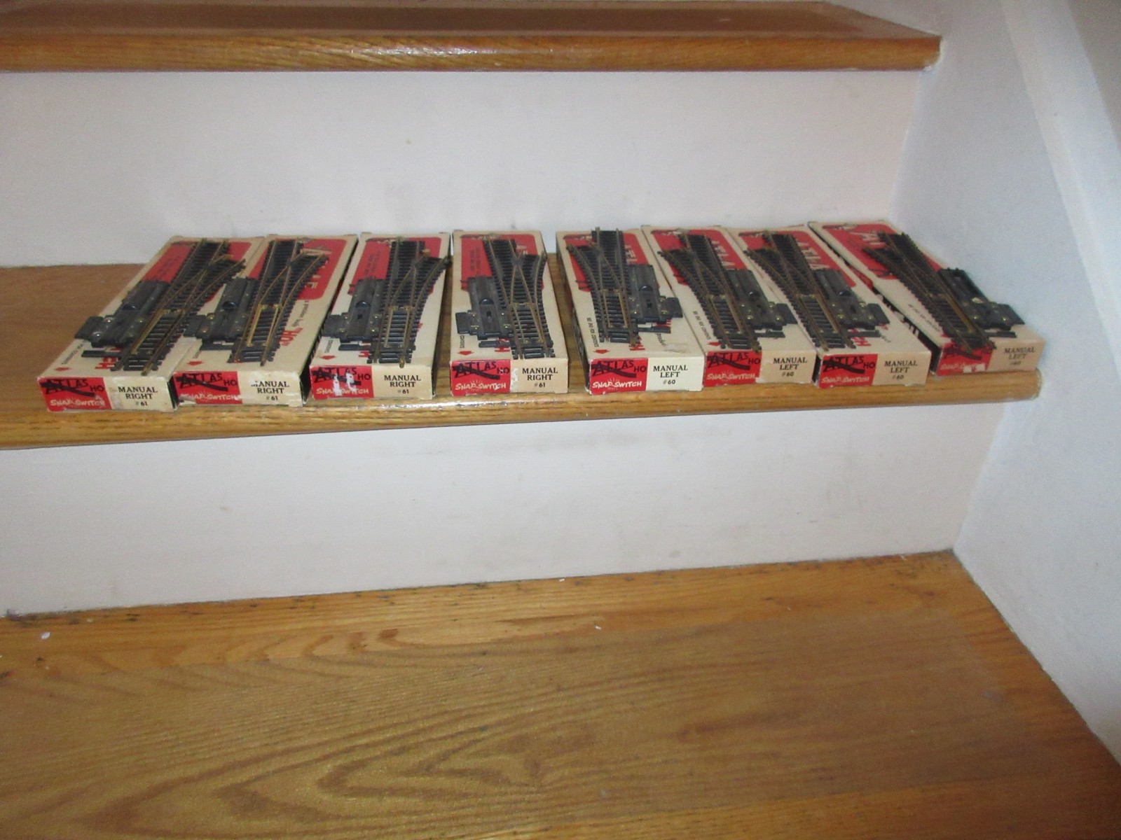 ATLAS HO Snap-Switch Manual Left & Right #61 & #60 Point Motor Turnout LOT OF 8