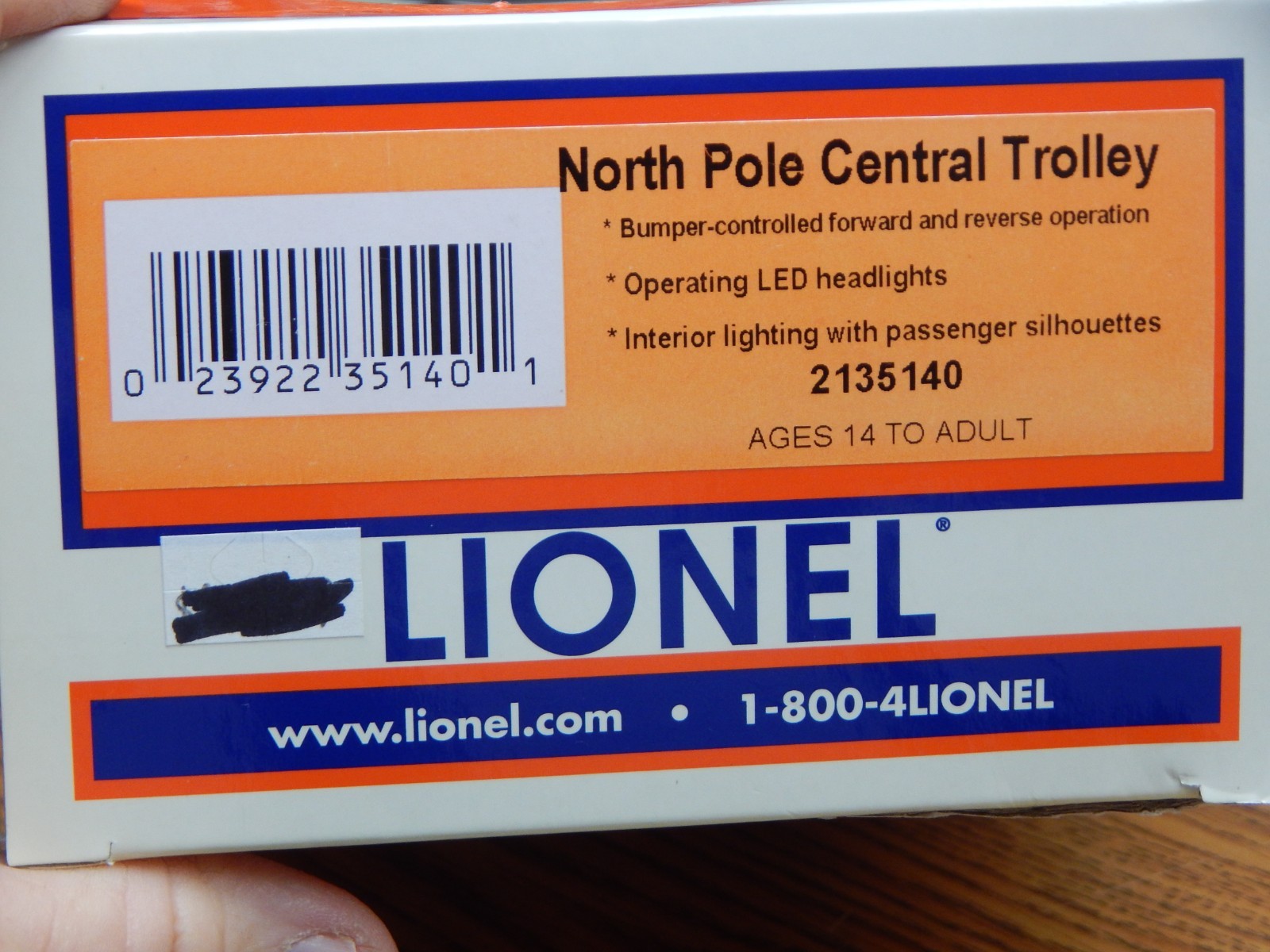 LIONEL 2135140 NORTH POLE CENTRAL TROLLEY USED IN BOX O GAUGE LQQK