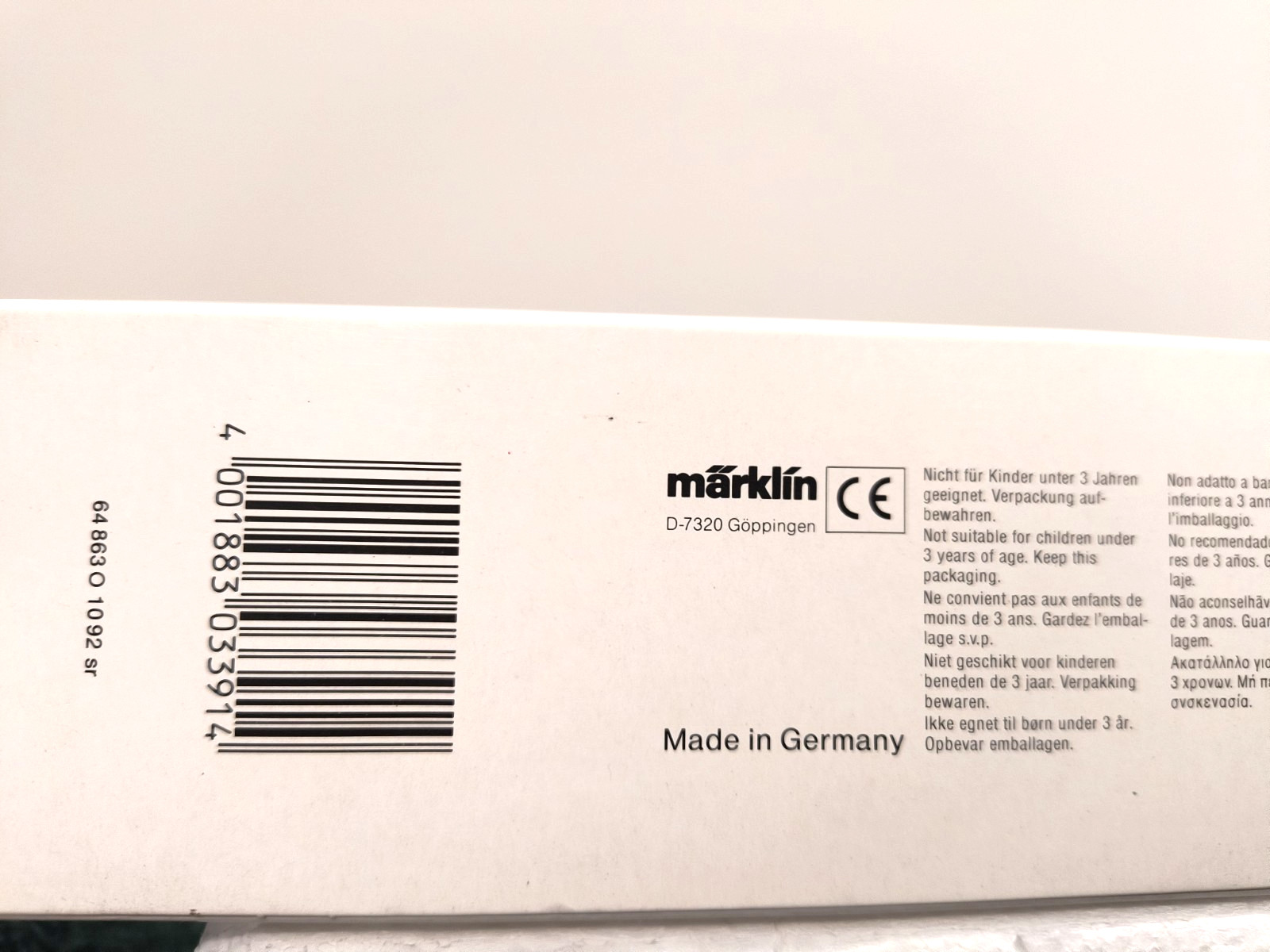 MARKLIN HO 3391 BR 03.10 EXPRESS STEAM LOCOMOTIVE & TENDER – NEW IN BOX