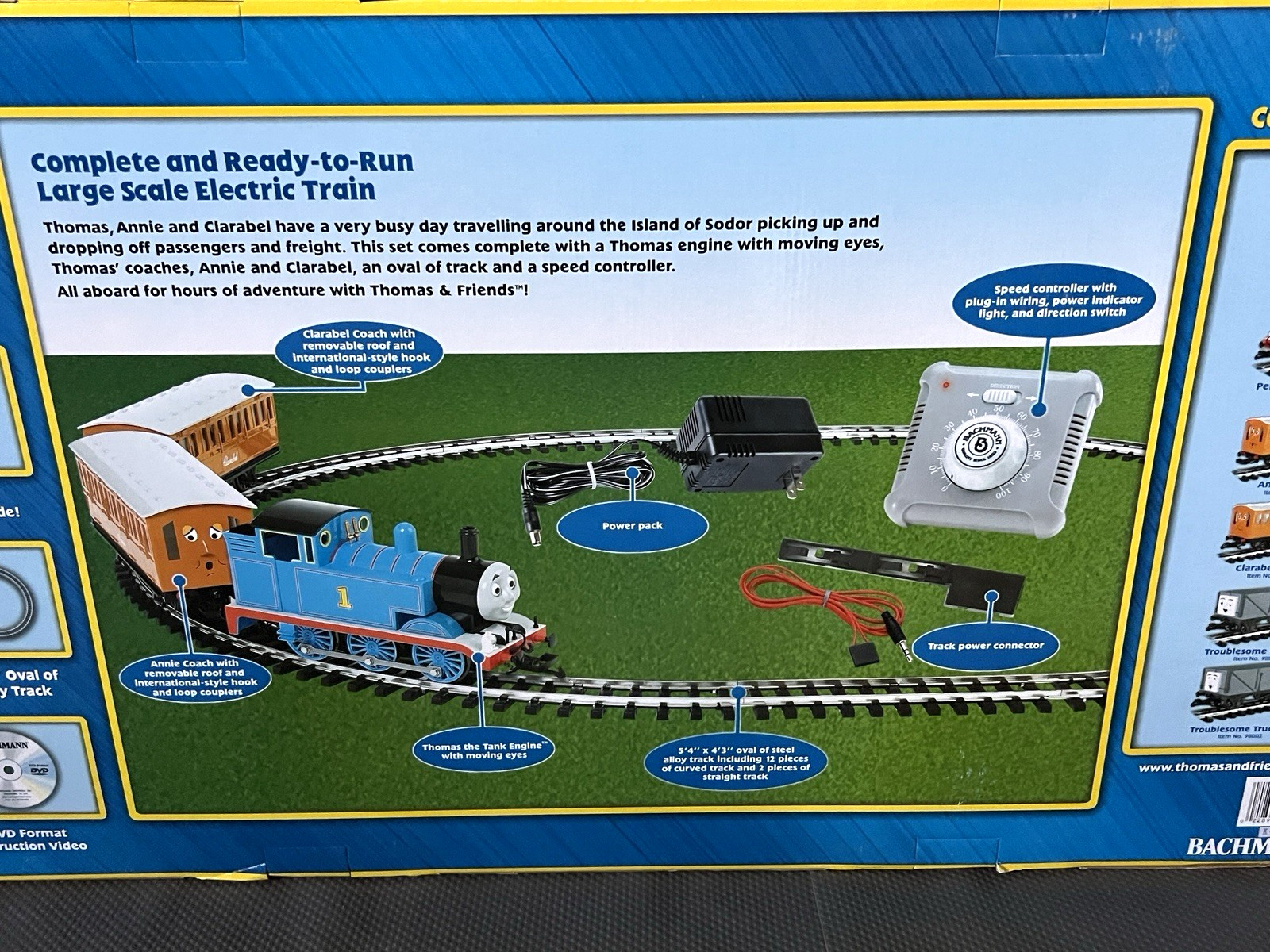 Rare Bachmann Thomas with Annie & Clarabel Deluxe Large Scale Electric Train Set