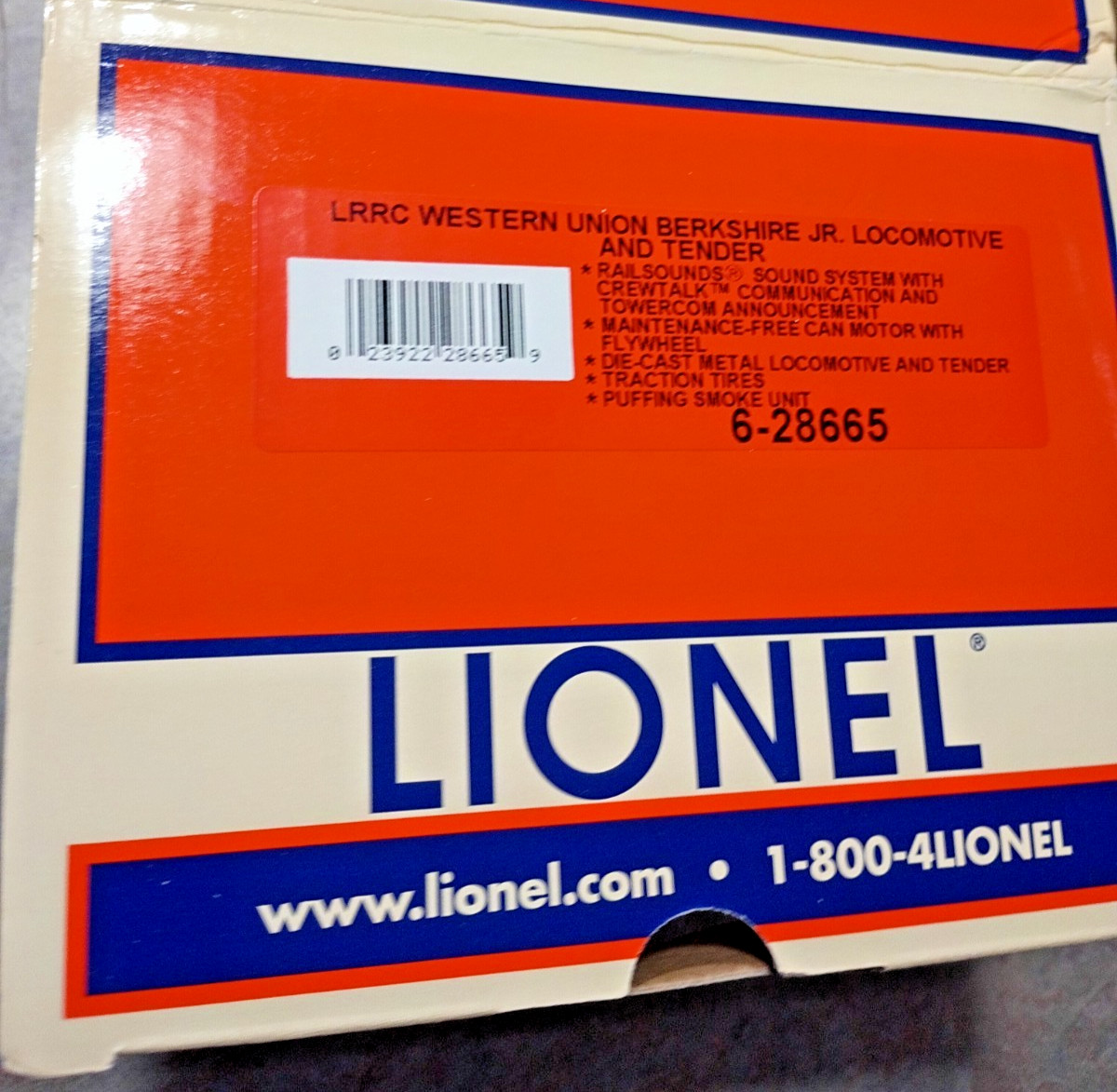 Lionel O Gauge LLRC Western Union Berkshire Jr Locomotive And Tender 6-28665 NEW