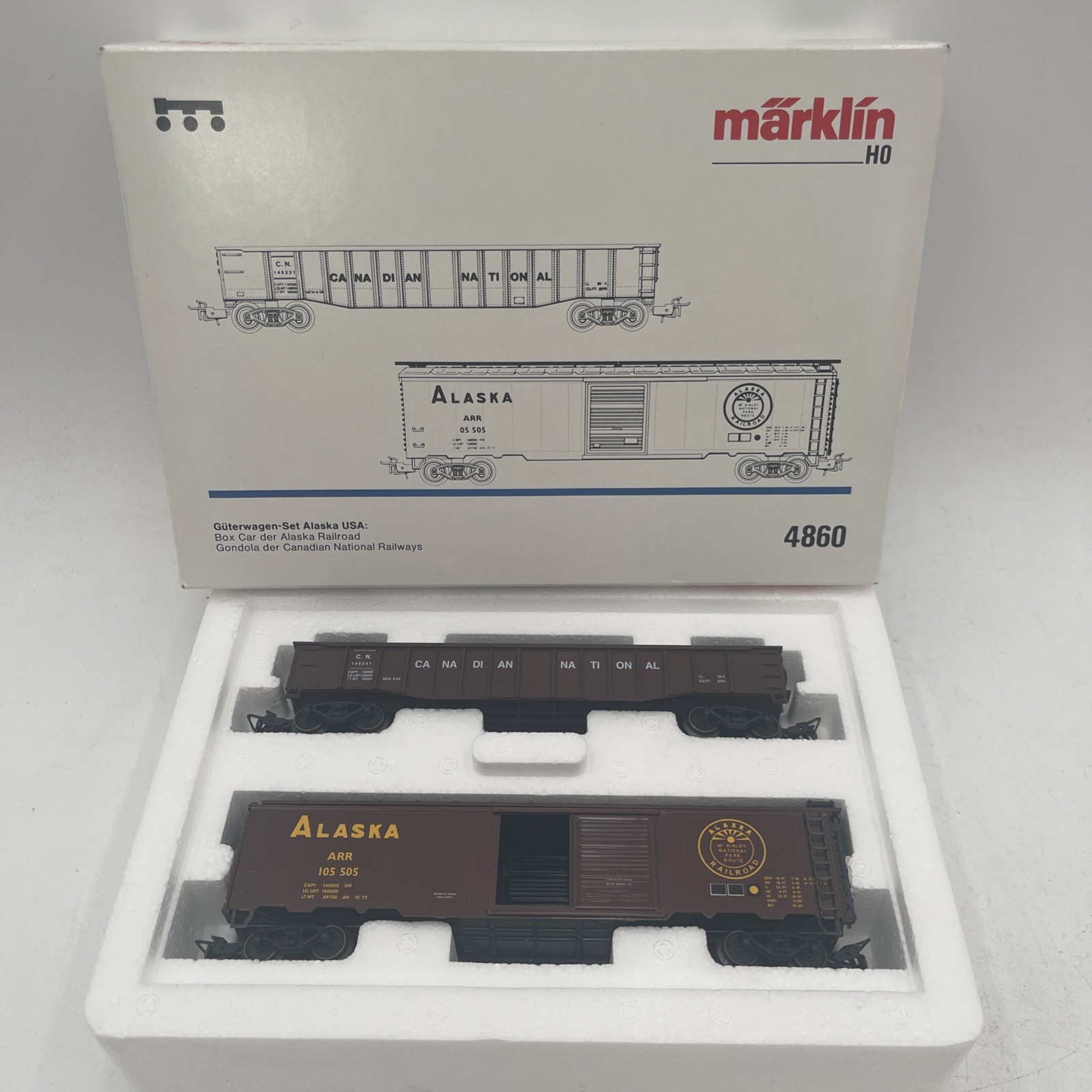 Marklin 4860 Alaska USA Freight Car Set HO gauge : Box Car and Gondola