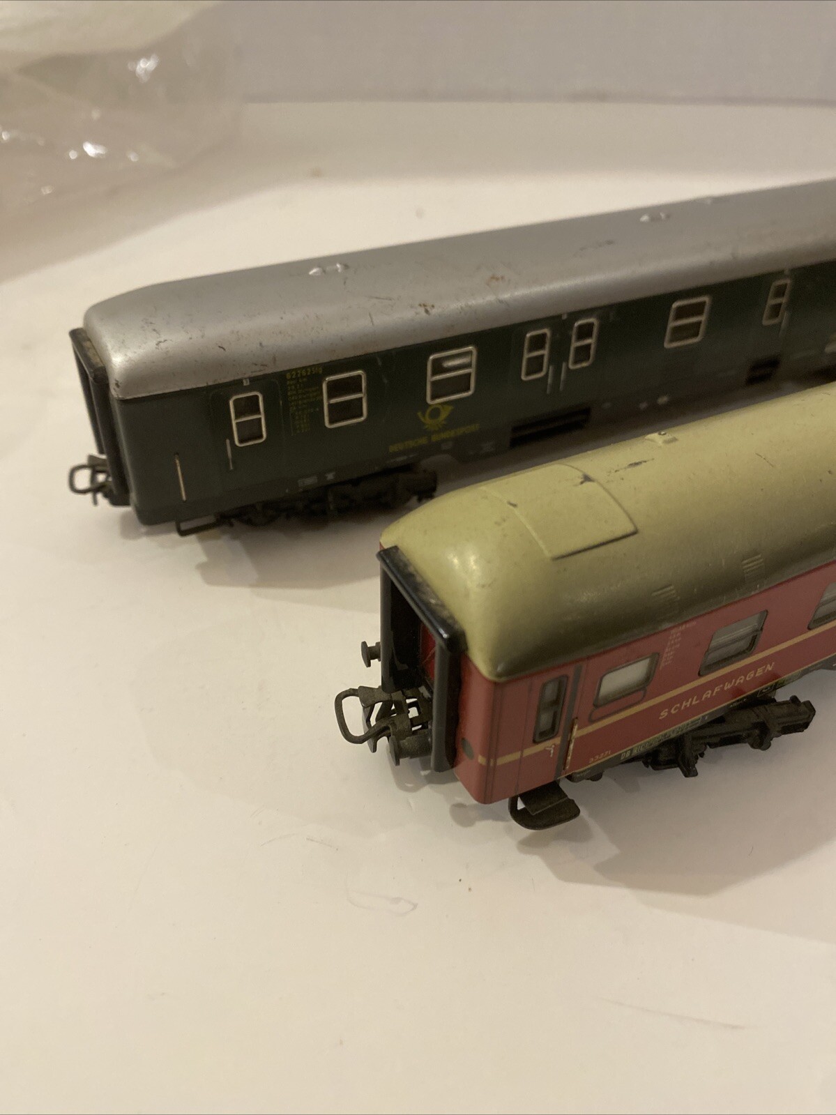 2 Vintage Marklin West Germany Railway Car Railcar Restaurant DSG BUNDESPOST HO