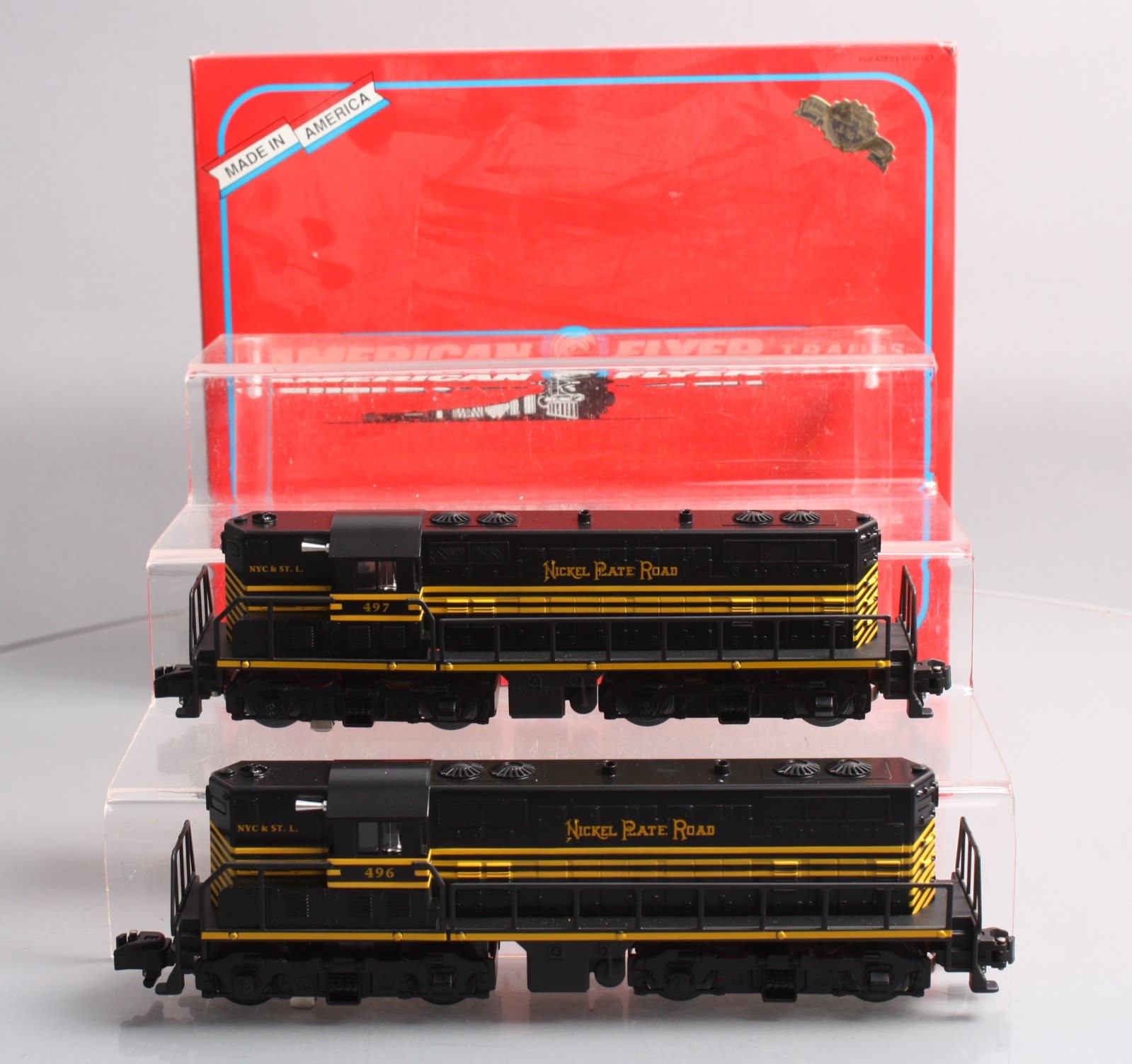 American Flyer 6-48017 S Nickel Plate Road GP-9 Diesel Locomotive Set #496/497