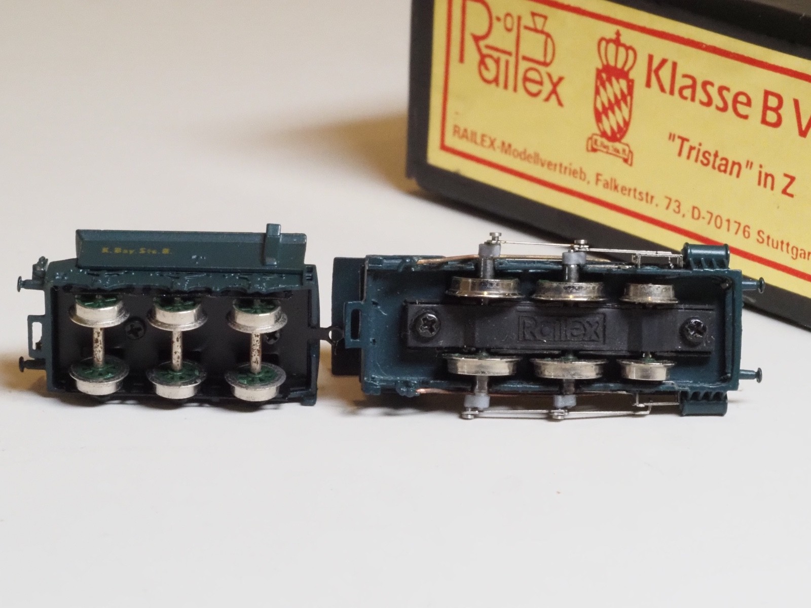 BRASS Railex Z-SCALE Tristan Class B VI Royal Bavarian Railways in Green/black