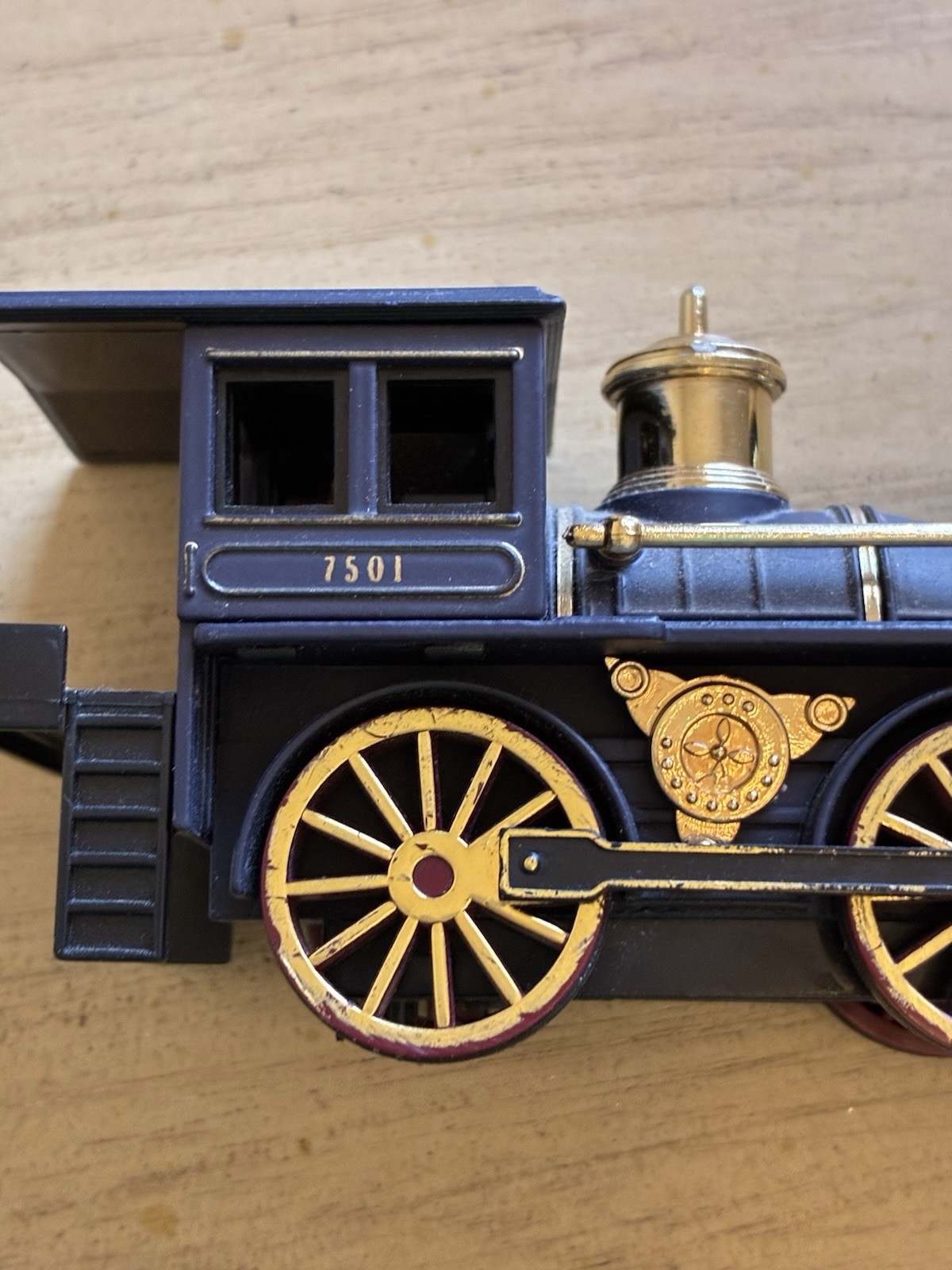 Vintage SS 7501 Superior Western Steam Locomotive Engine Toy Royal Blue, Gold