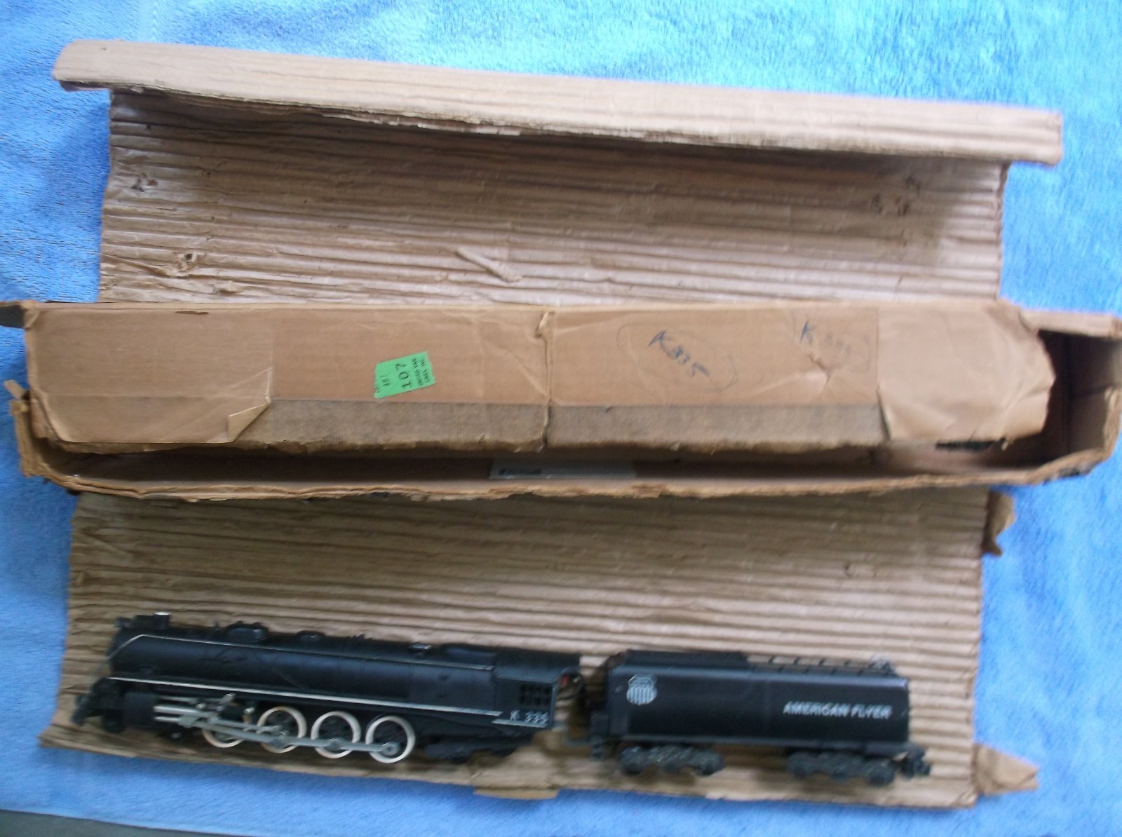 1952 AMERICAN FLYER K335 4-8-4 STEAM LOCOMOTIVE & TENDER W/ORG BOX & WRAPPER