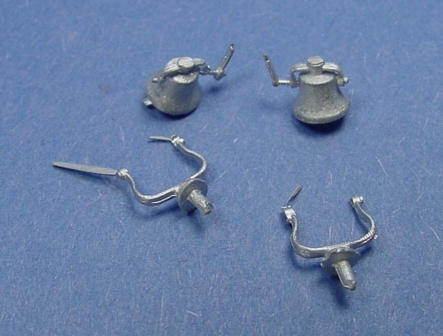 On3/On30 2 SMALL BELLS FOR STEAM LOCOMOTIVES /CRITTERS WISEMAN DETAIL PARTS O410