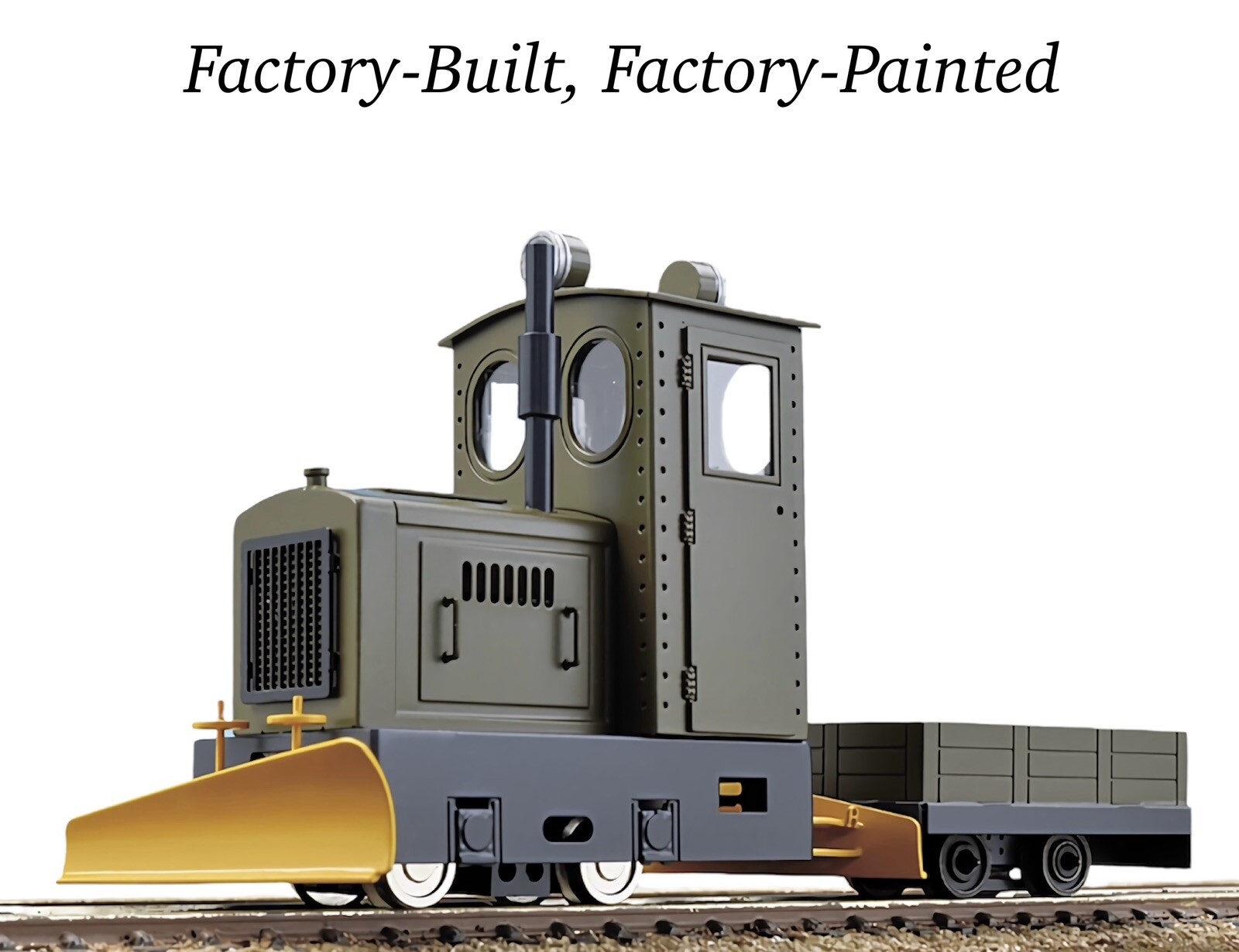 0n18 Scale Snow Plow Diesel Locomotive & Open Wagon PH On18/O9 Gauge MOW Engine
